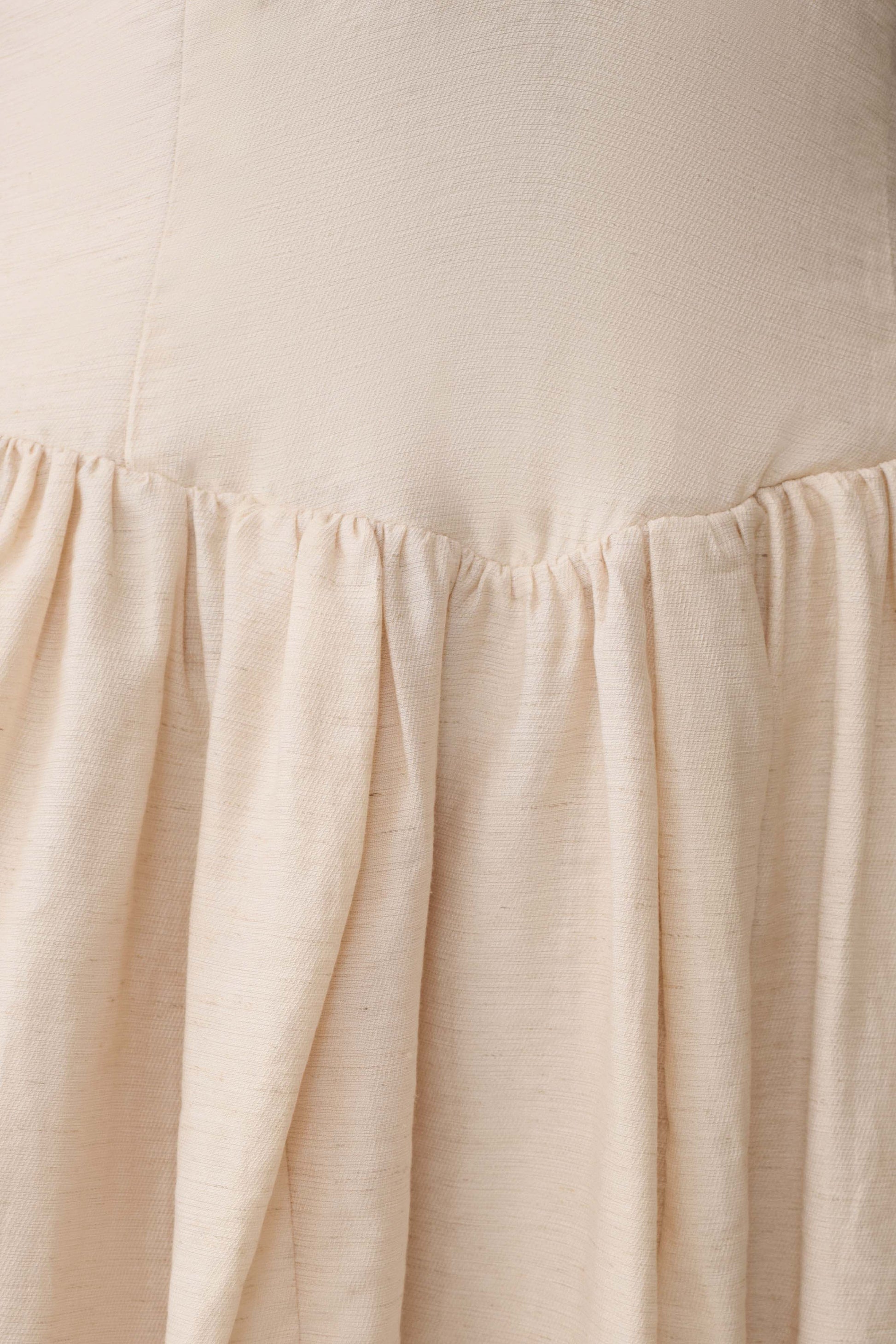 cinched waist linen dress Lavender Cotton-Linen Cinched Waist Flared Maxi Dress 28" / Petite (5'1" and below)