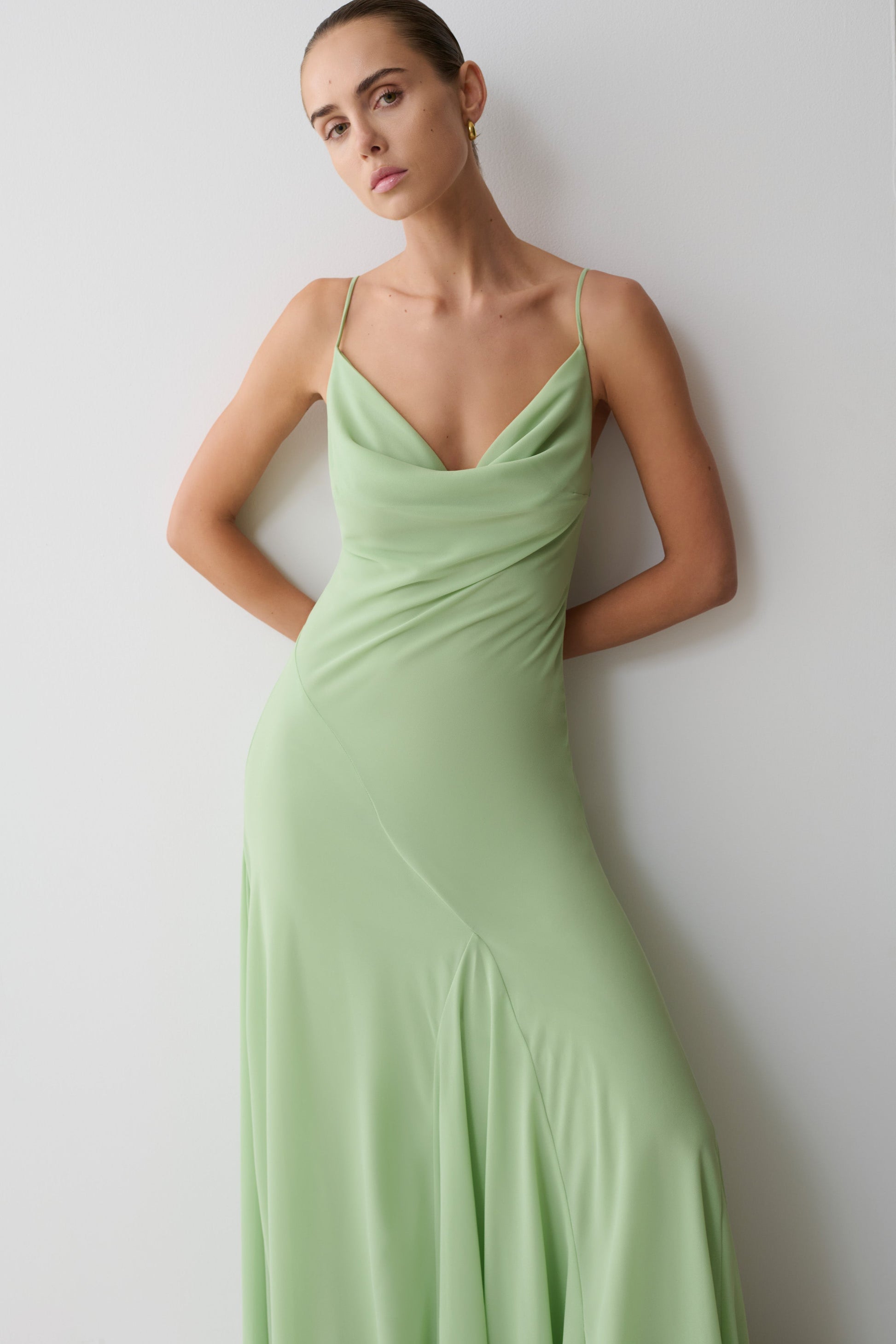Aurelia Chiffon Maxi Dress - Sage #5