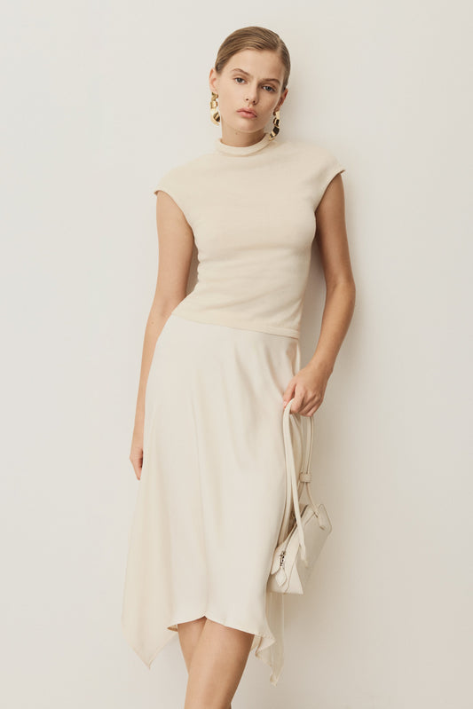 Sonny Short Sleeve Knit Top - Cream