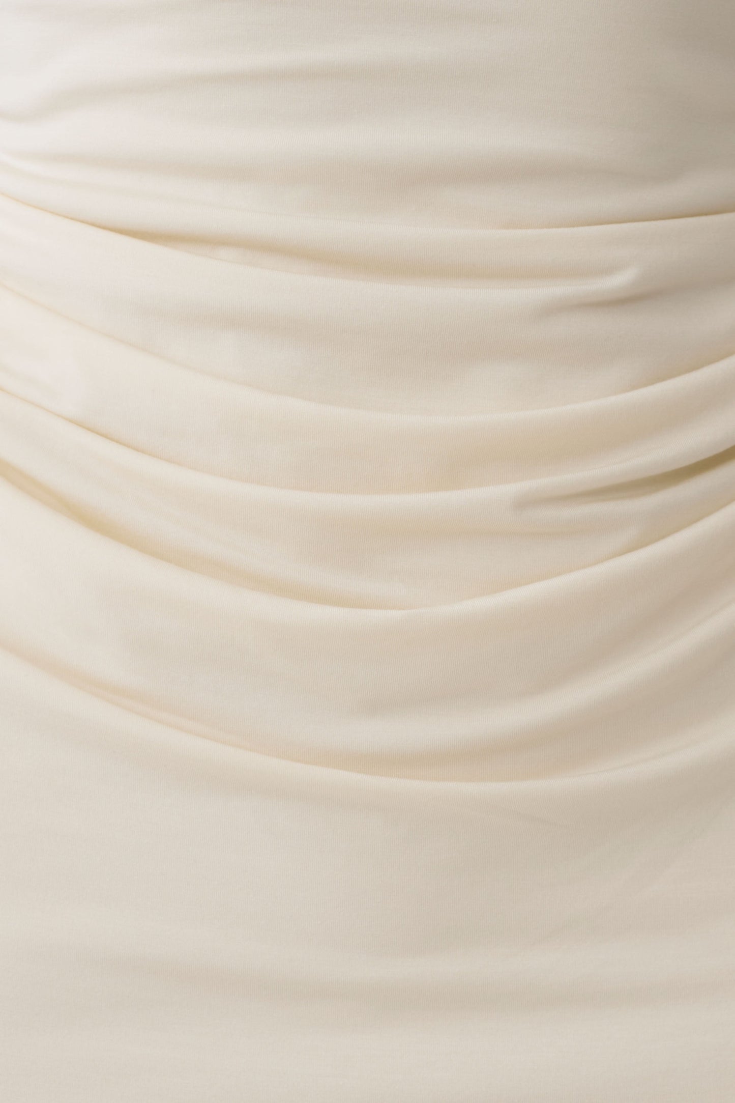 Vina Gathered Jersey Midi Dress - Ivory