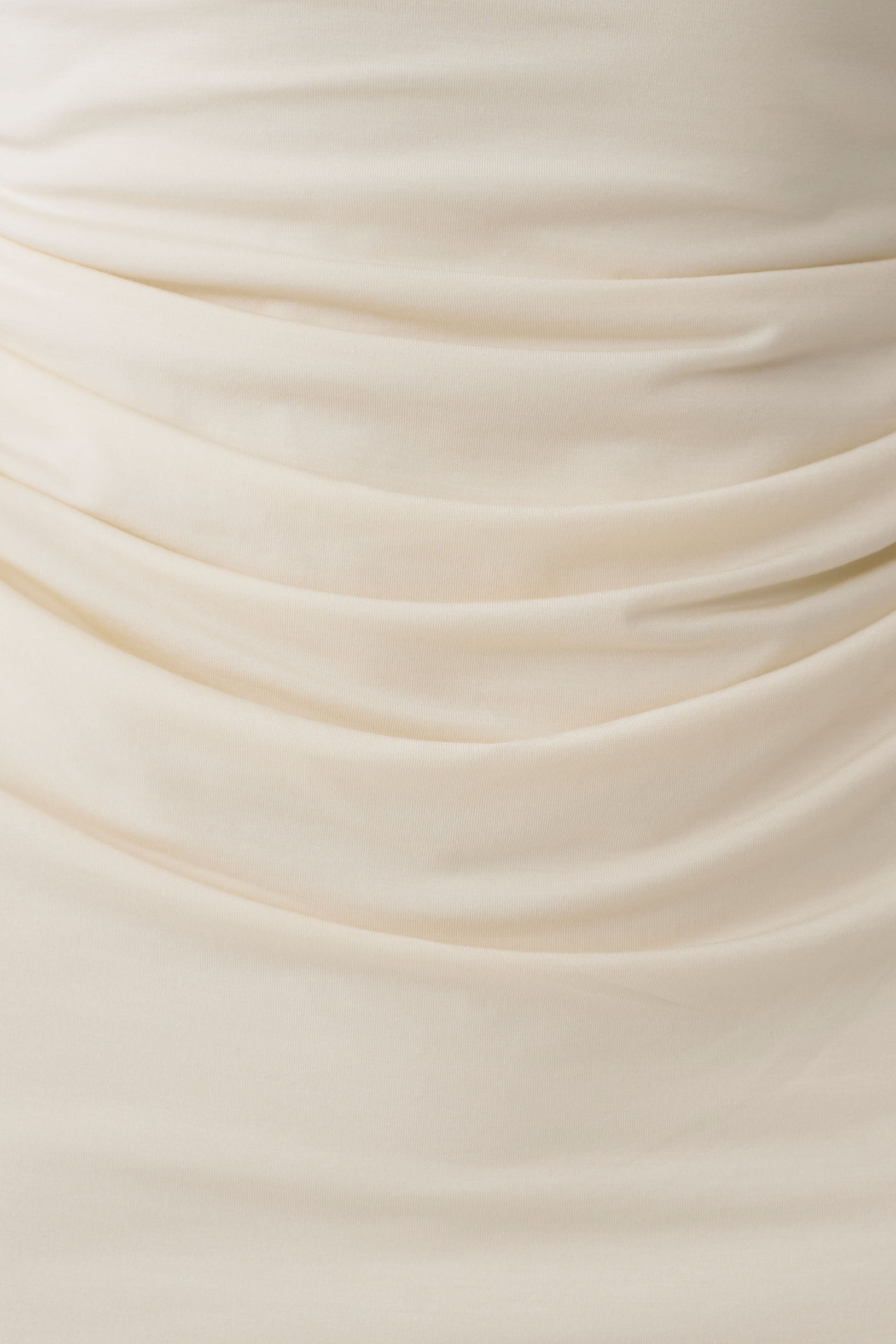 Vina Gathered Jersey Midi Dress - Ivory #8