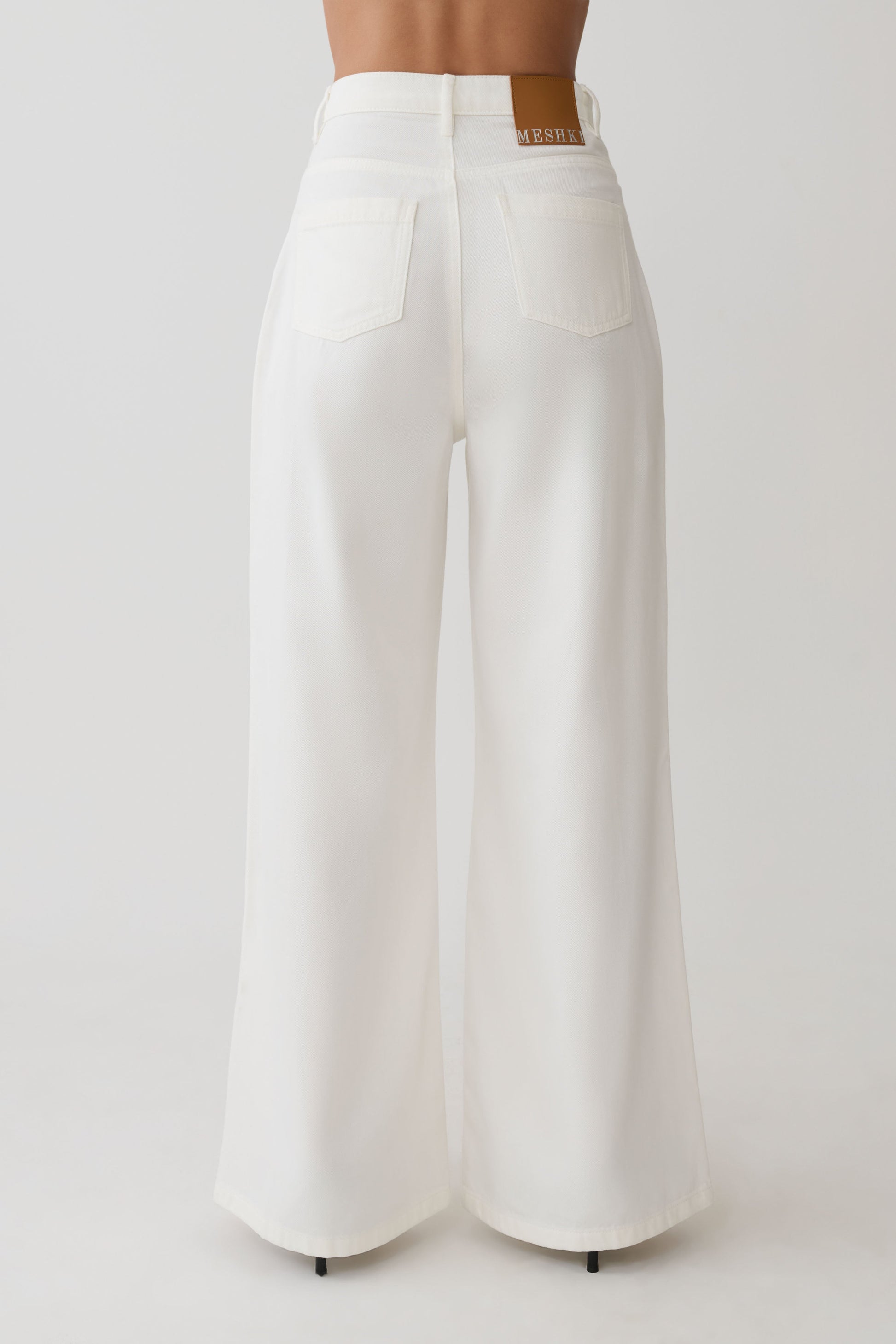 Shae Wide Leg Denim Jeans - White #6