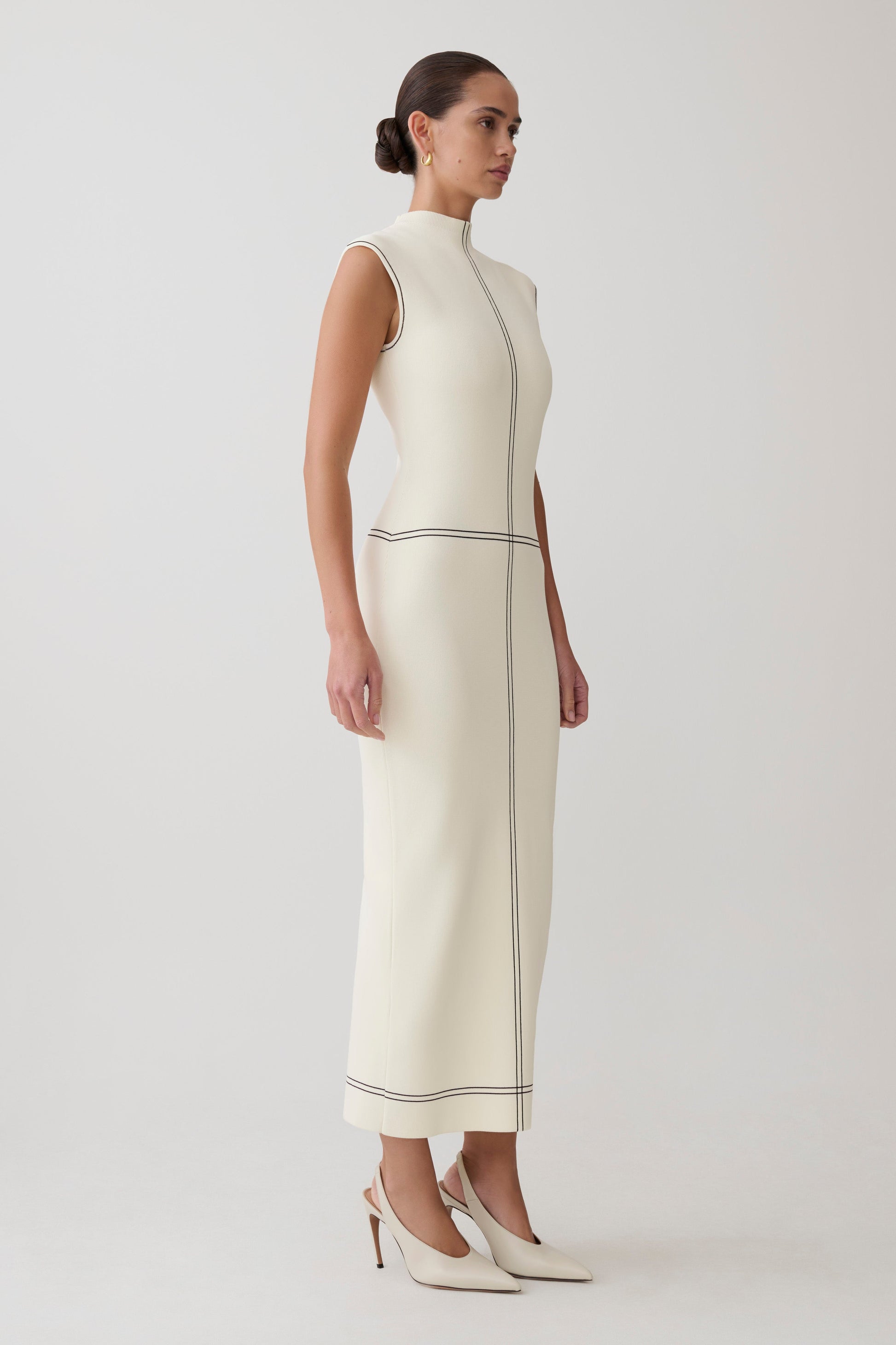 Malone Bandage Knit Midi Dress / Ivory | MESHKI | S Malone Bandage Knit Midi Dress / Ivory | MESHKI | S