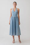 Miller Denim Halter Midi Dress - Classic Blue
