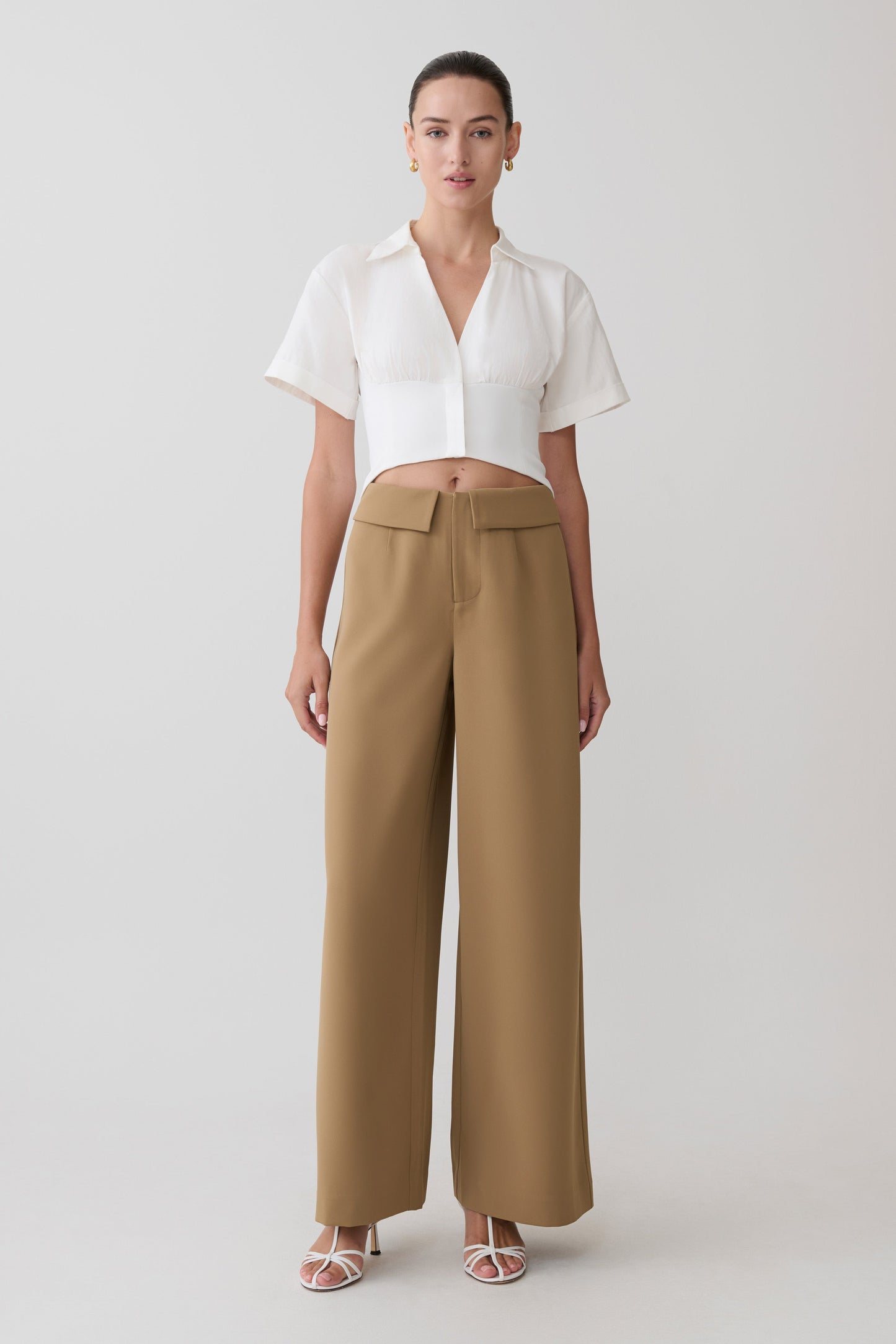 Tanya Wide Leg Suiting Pants - Camel