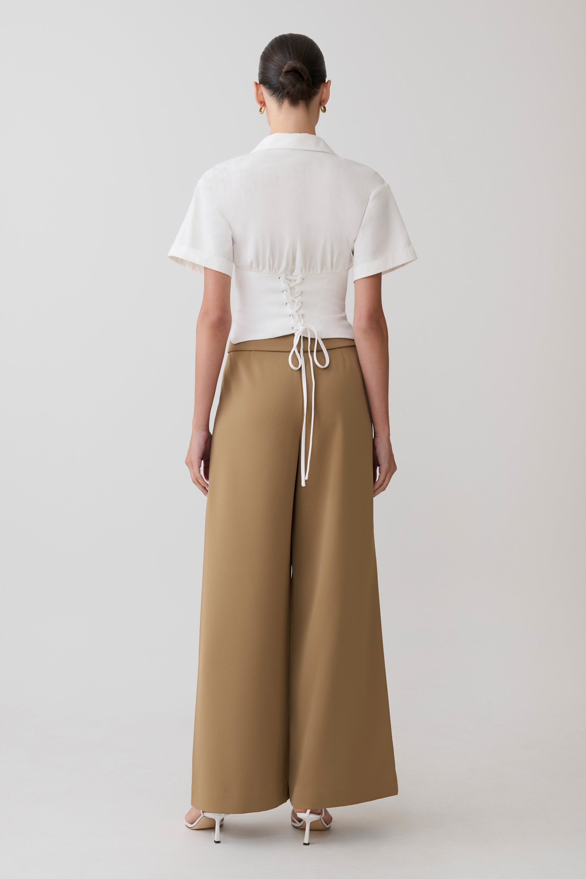 Noelia Tie Back Short Sleeve Shirt - White #5