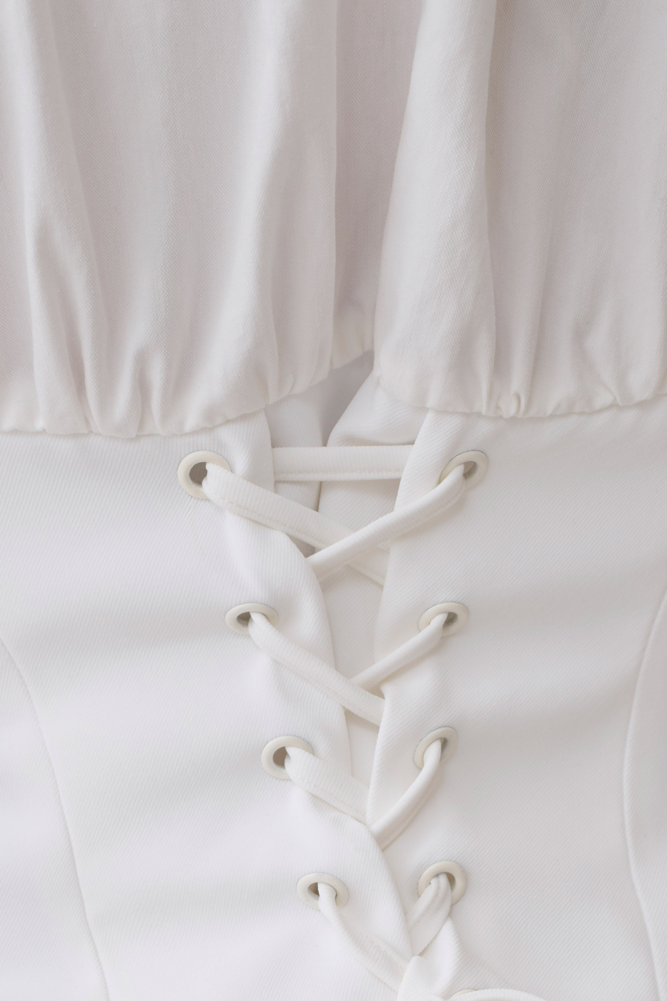 Noelia Tie Back Short Sleeve Shirt - White | MESHKI US