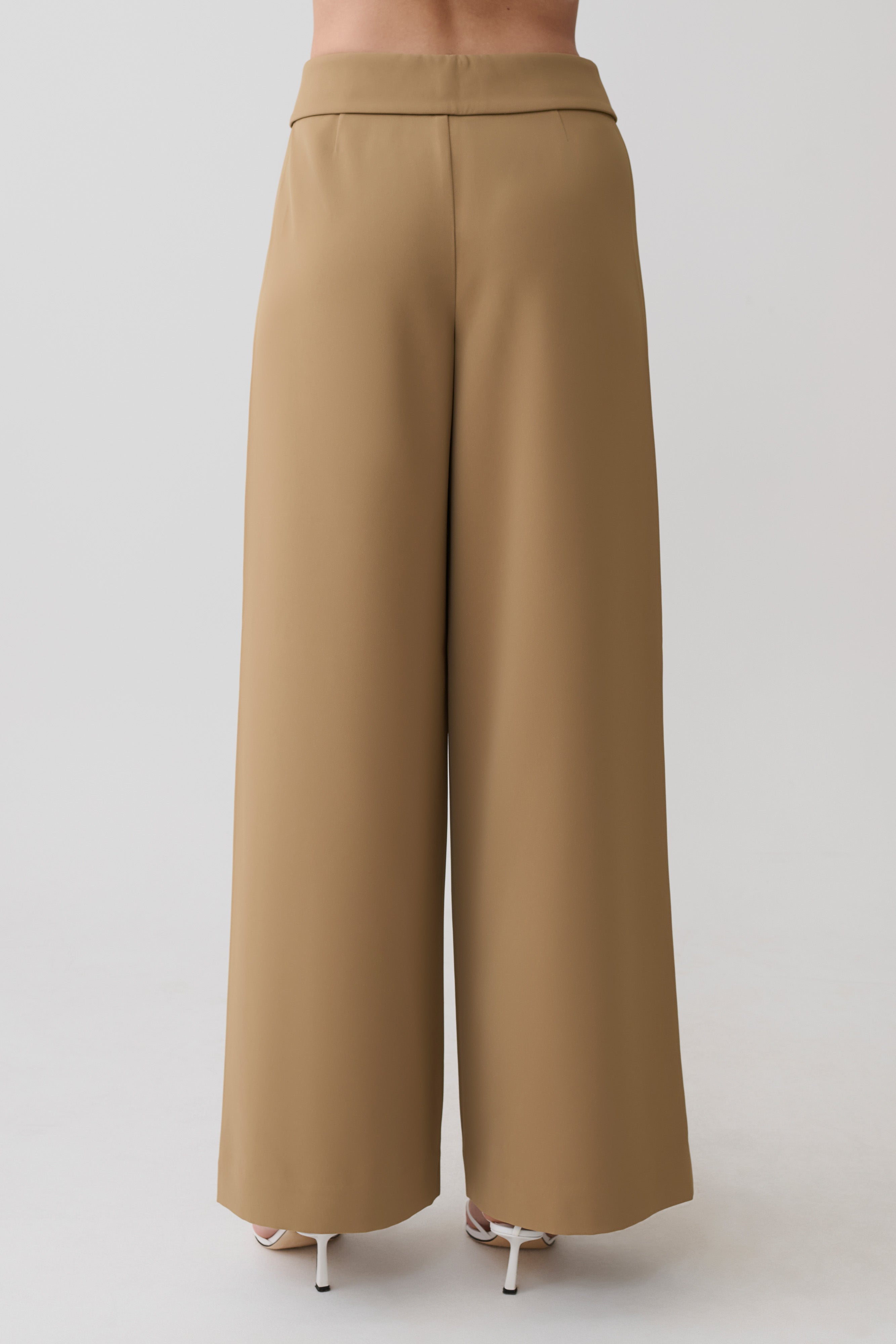 Tanya Wide Leg Suiting Pants - Camel | MESHKI US