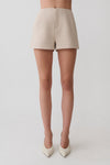 Solenne Suiting Shorts - Natural Marle