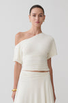 Luu Off Shoulder Slinky Top - Ivory
