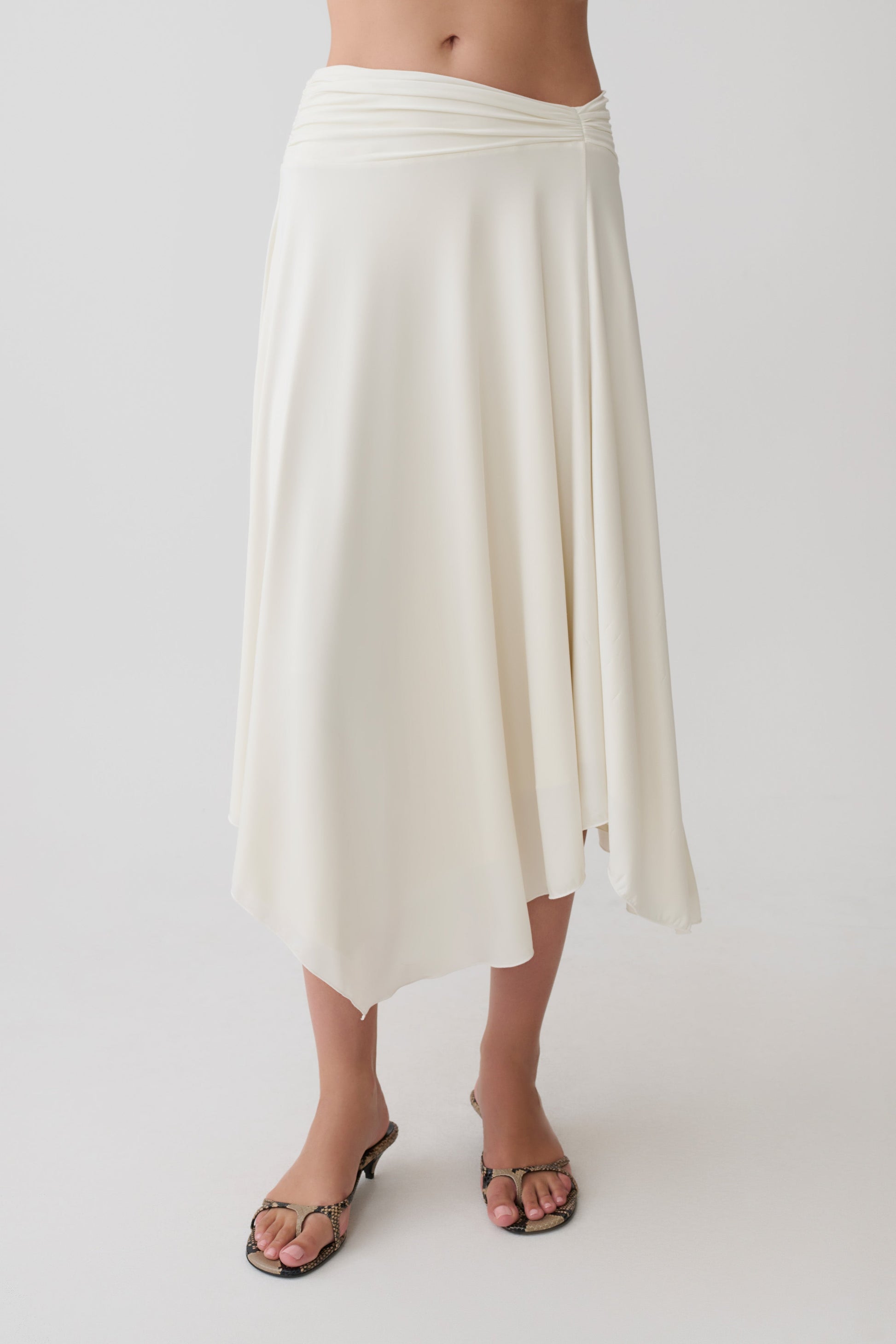 Luu Slinky Midi Skirt - Ivory #7