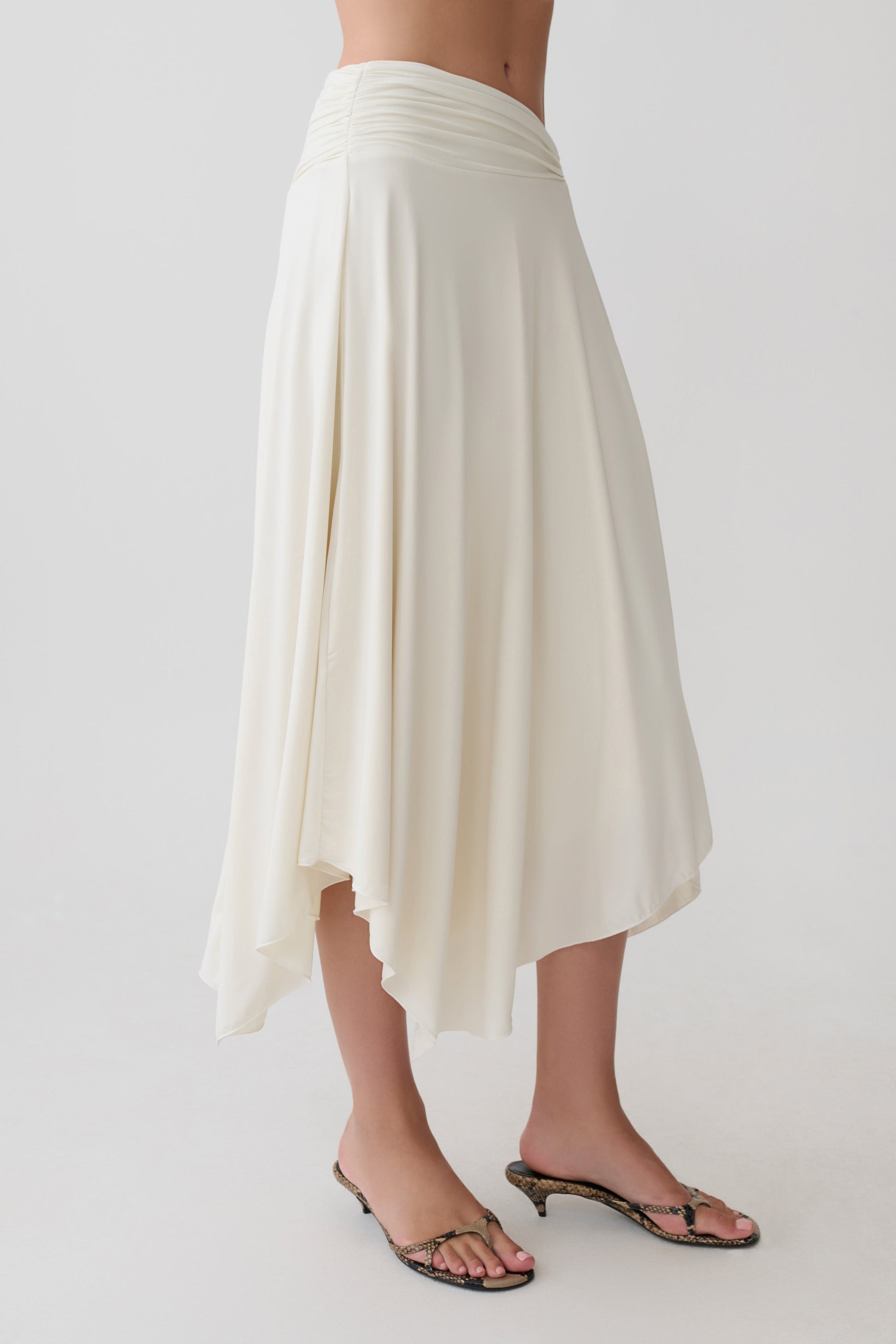 Luu Slinky Midi Skirt - Ivory #4