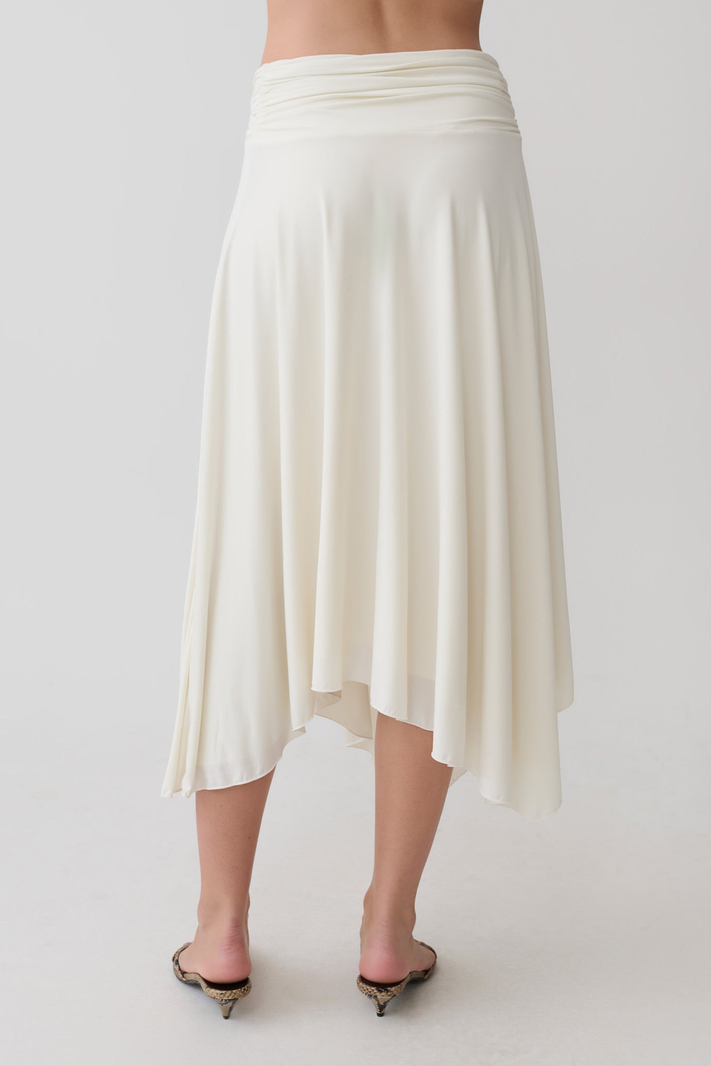 Luu Slinky Midi Skirt - Ivory