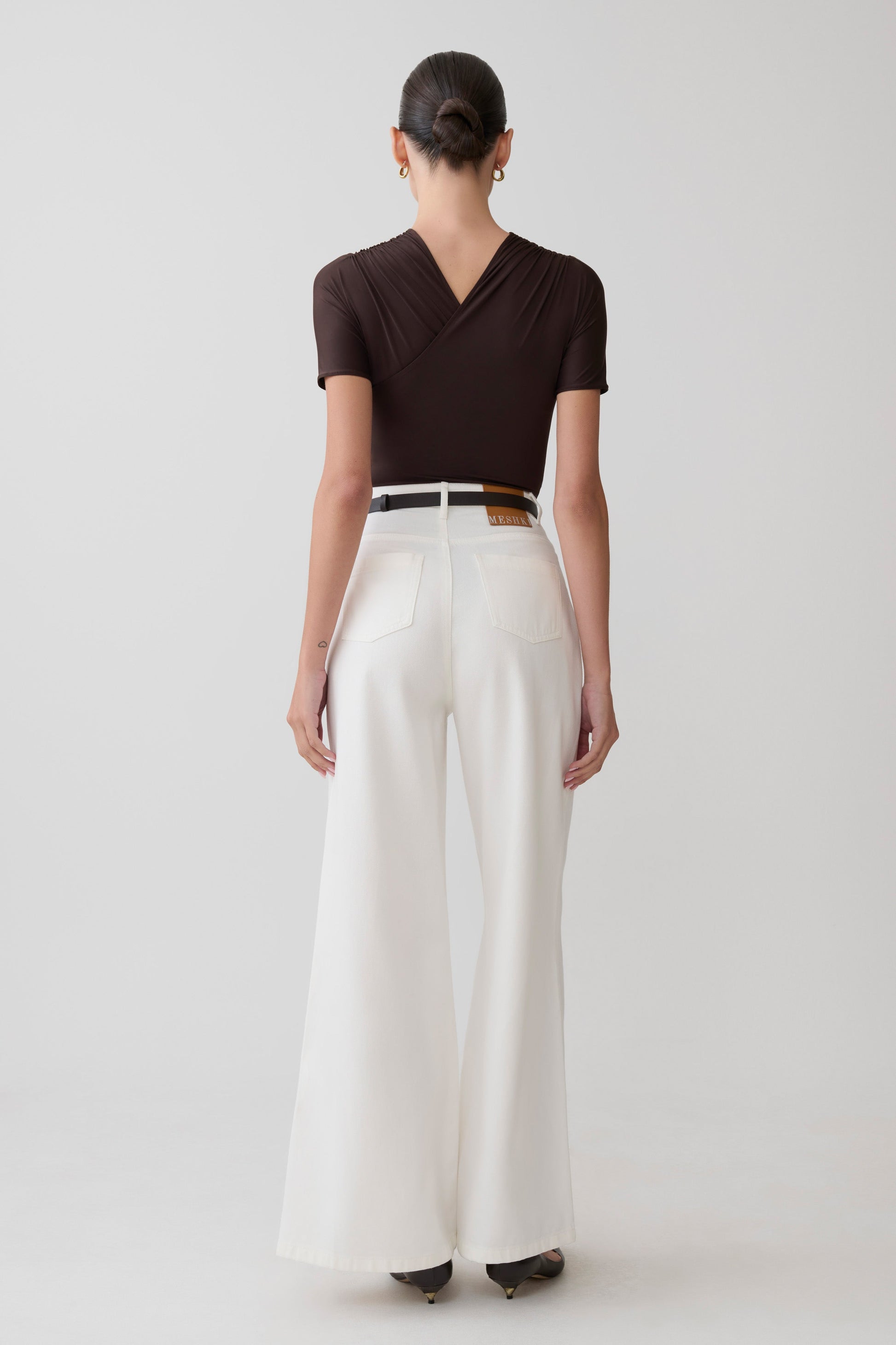 Shae Wide Leg Denim Jeans - White #3