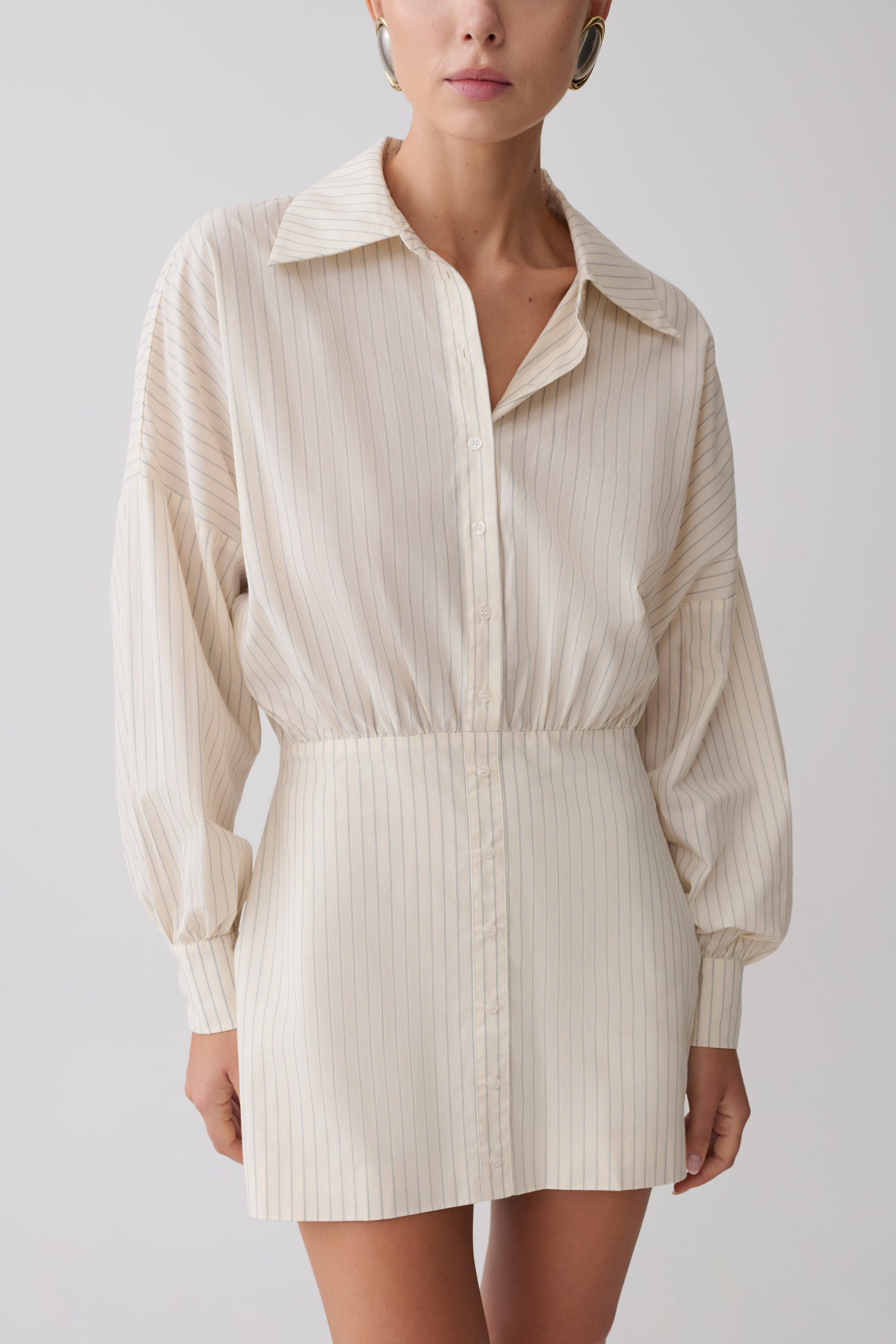 Ivy Oversize Shirt Mini Dress - Stripe #4