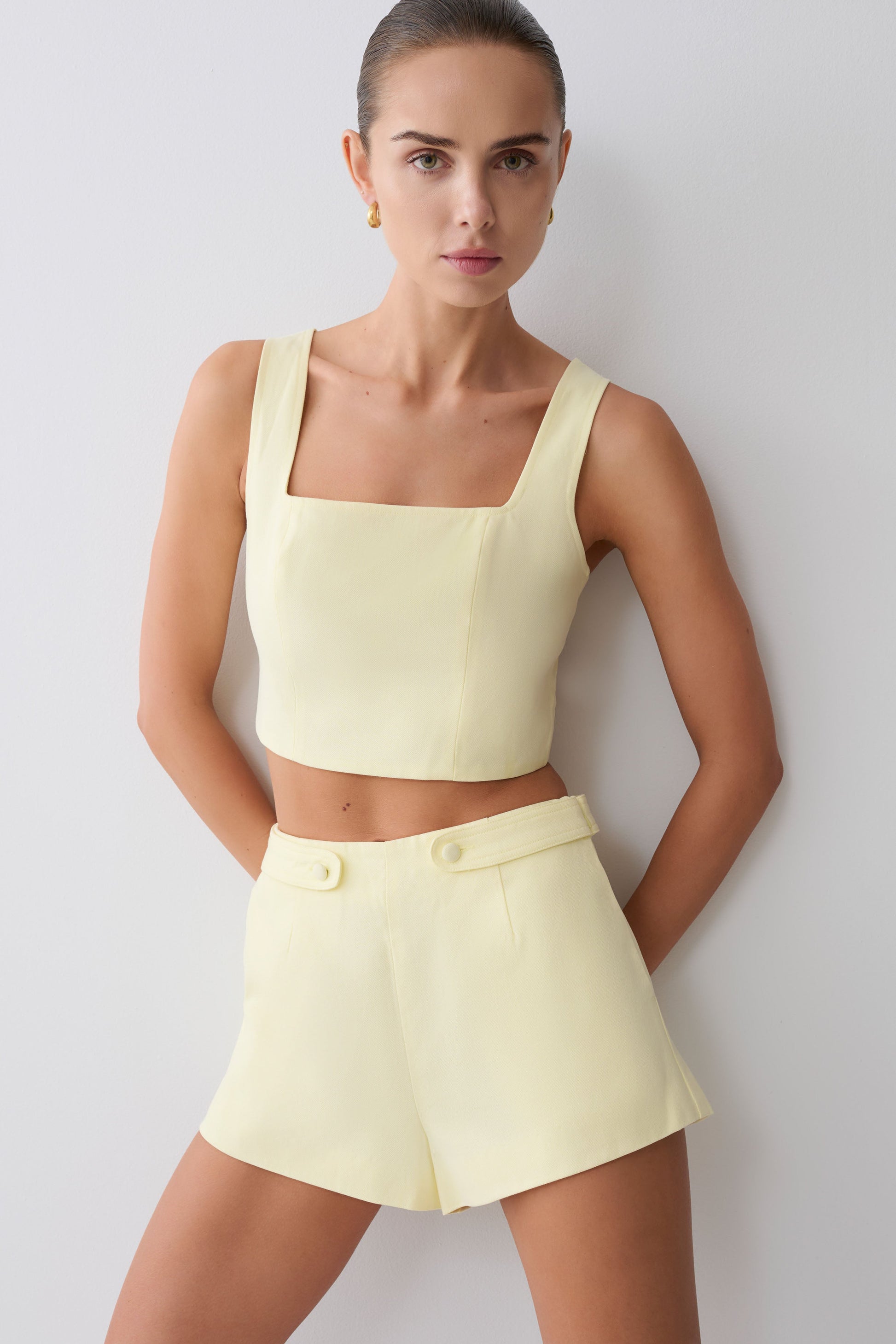 Josephine Cotton Shorts With Waistbands - Lemon #9
