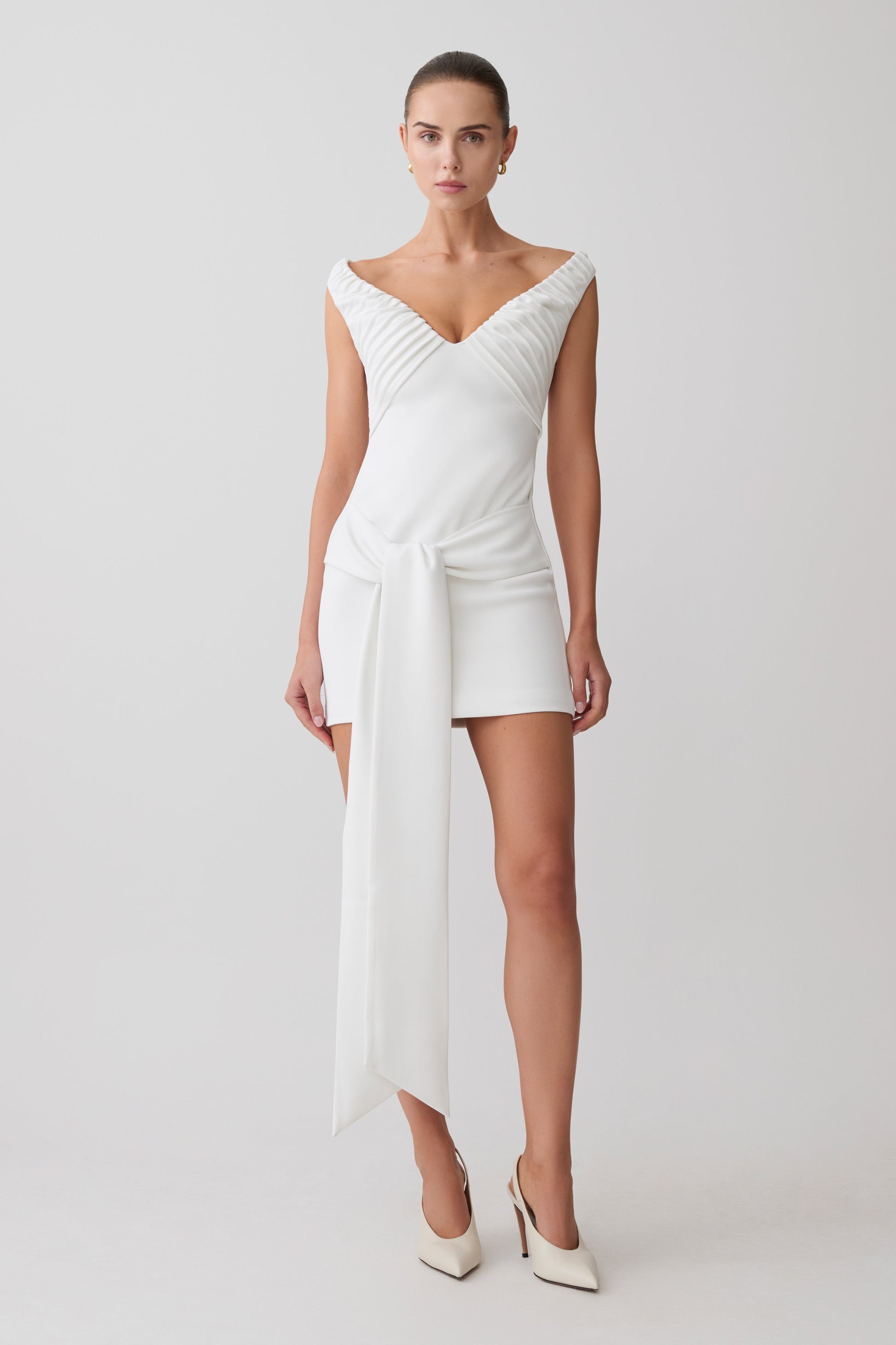 one shoulder mini dress white Liberation Off The Perfect for cocktail parties and special occasions Mayzie One Shoulder Mini Dress