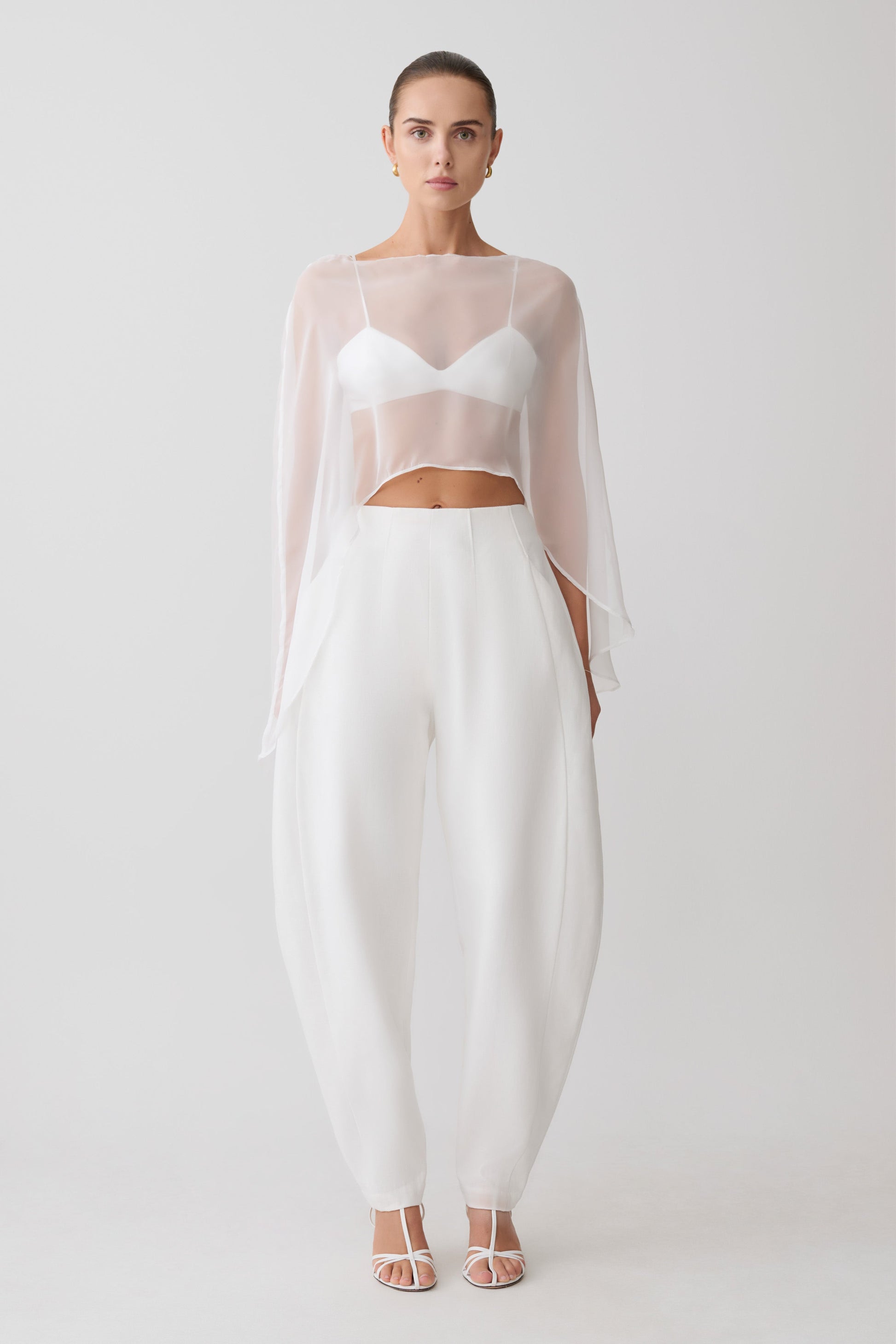 Kirstine Bralette With Chiffon Cape - Ivory #4