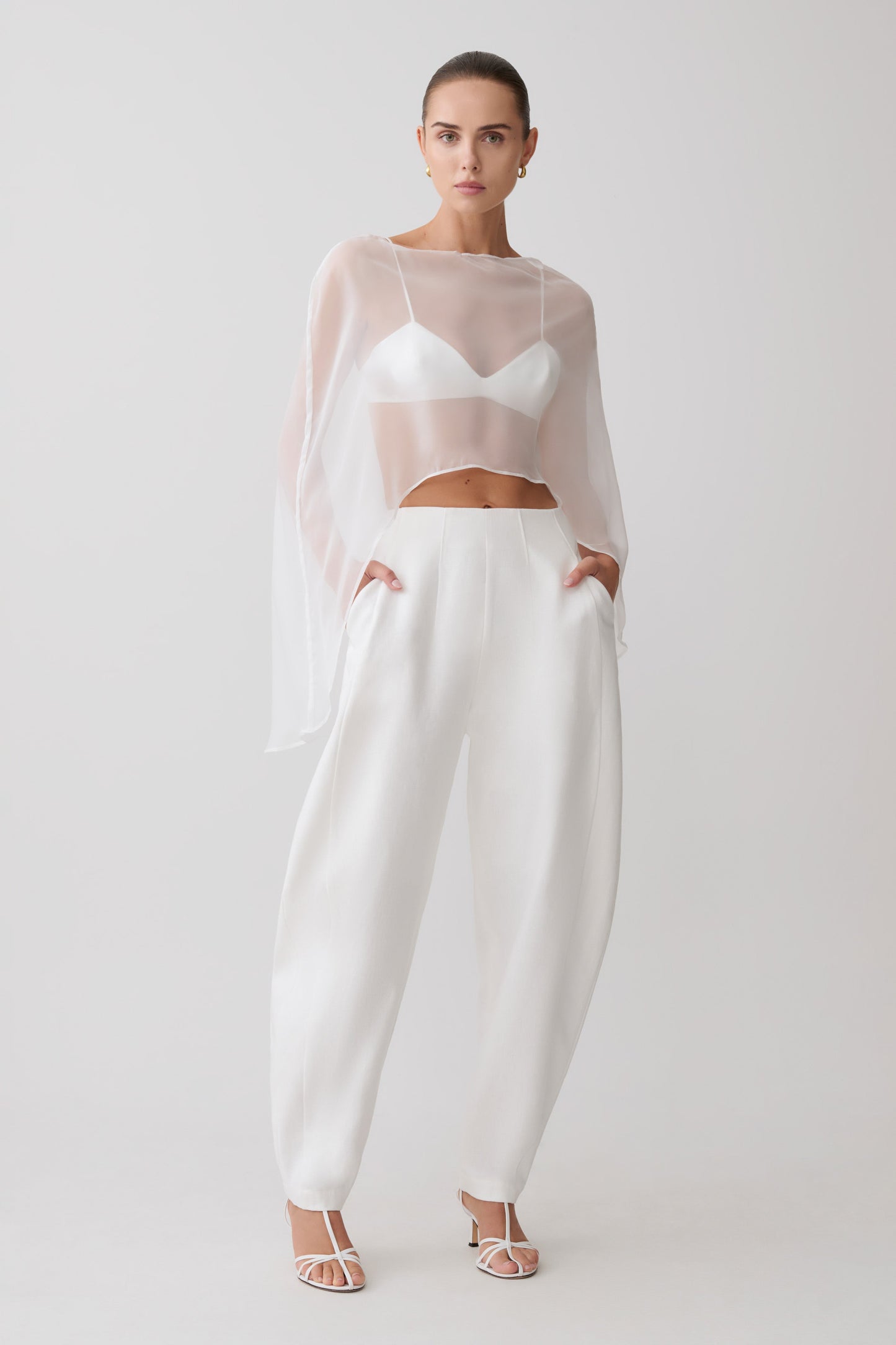 Oriana Linen Oversize Pants - White