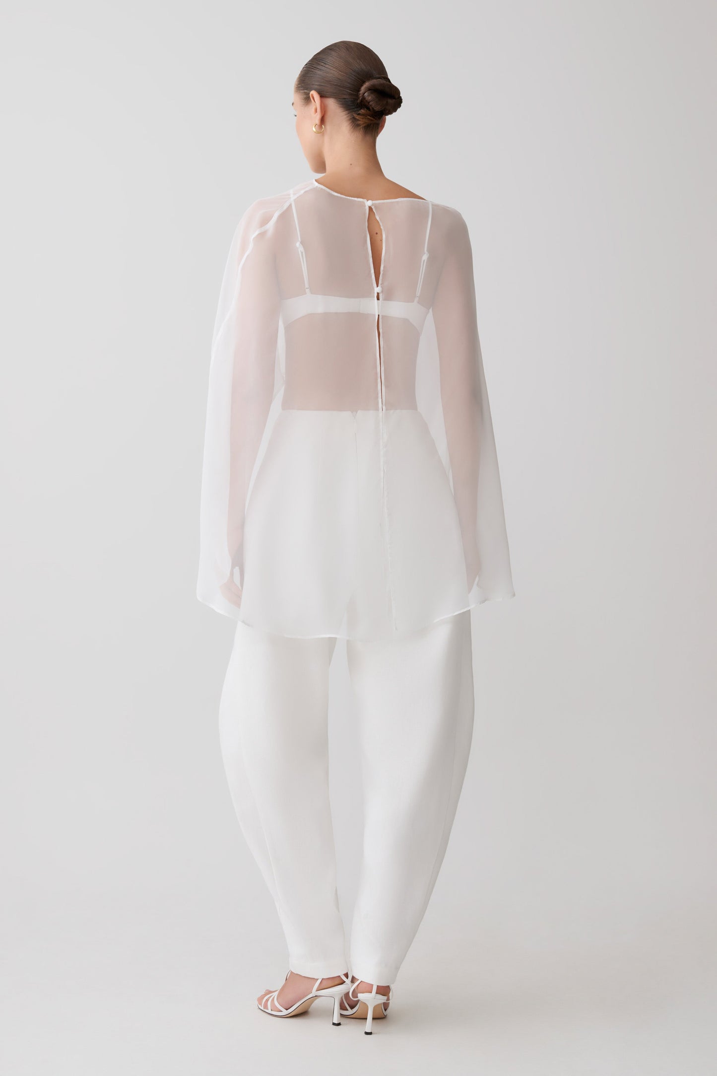 Kirstine Bralette With Chiffon Cape - Ivory