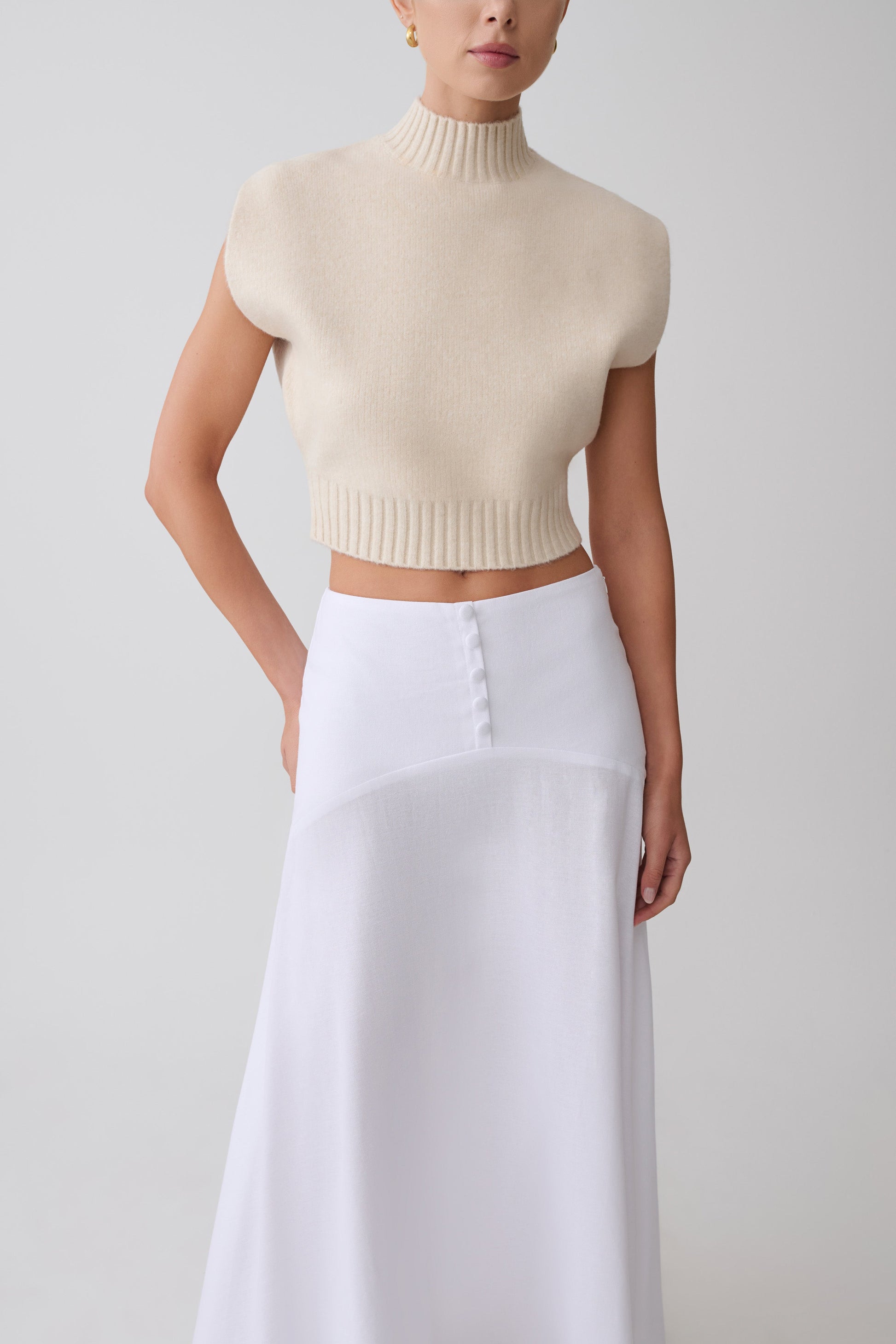 Niko Knit Oversized Top - Ivory #9