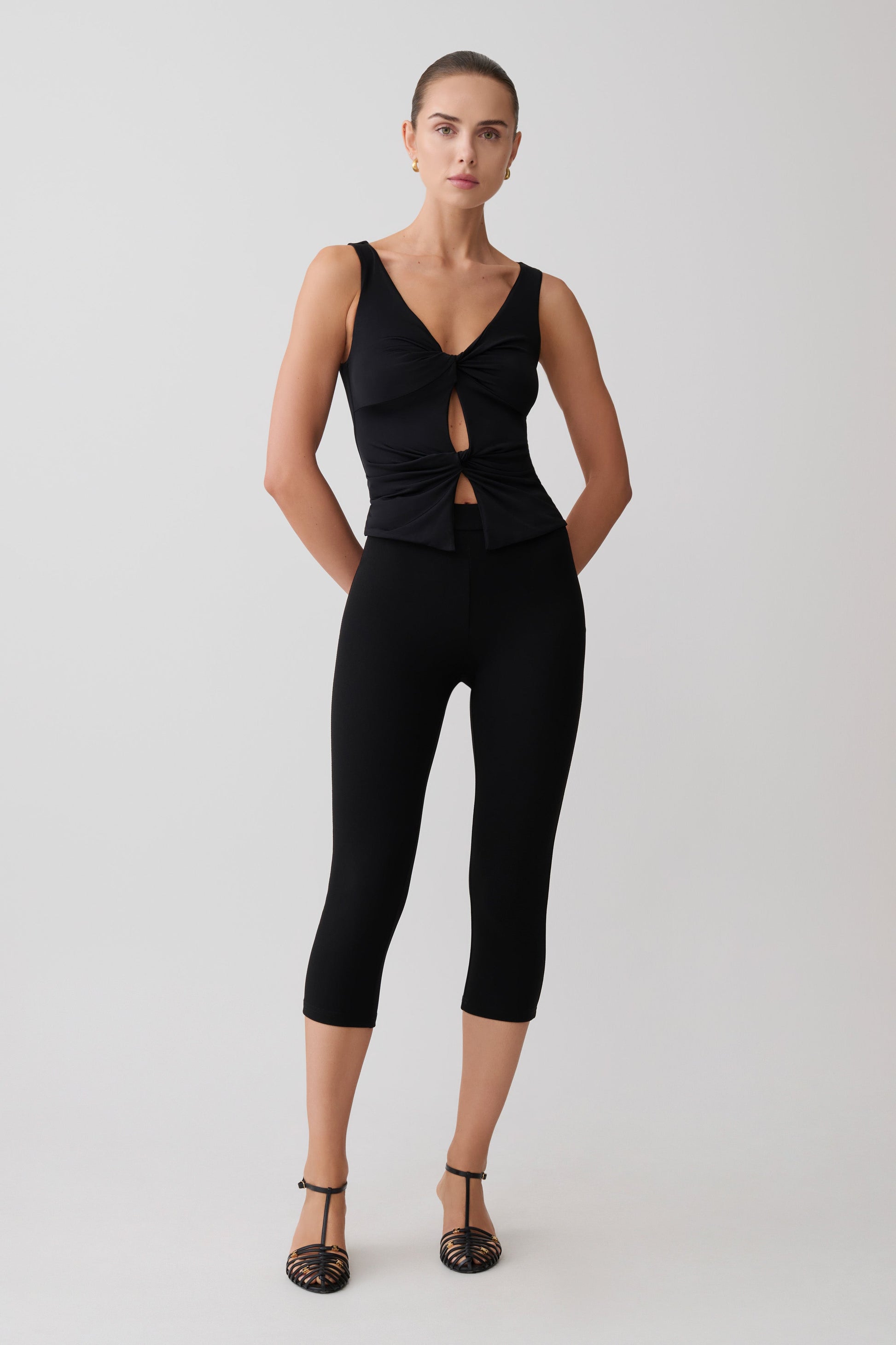 Millie Twist Sleeveless Top - Black #7