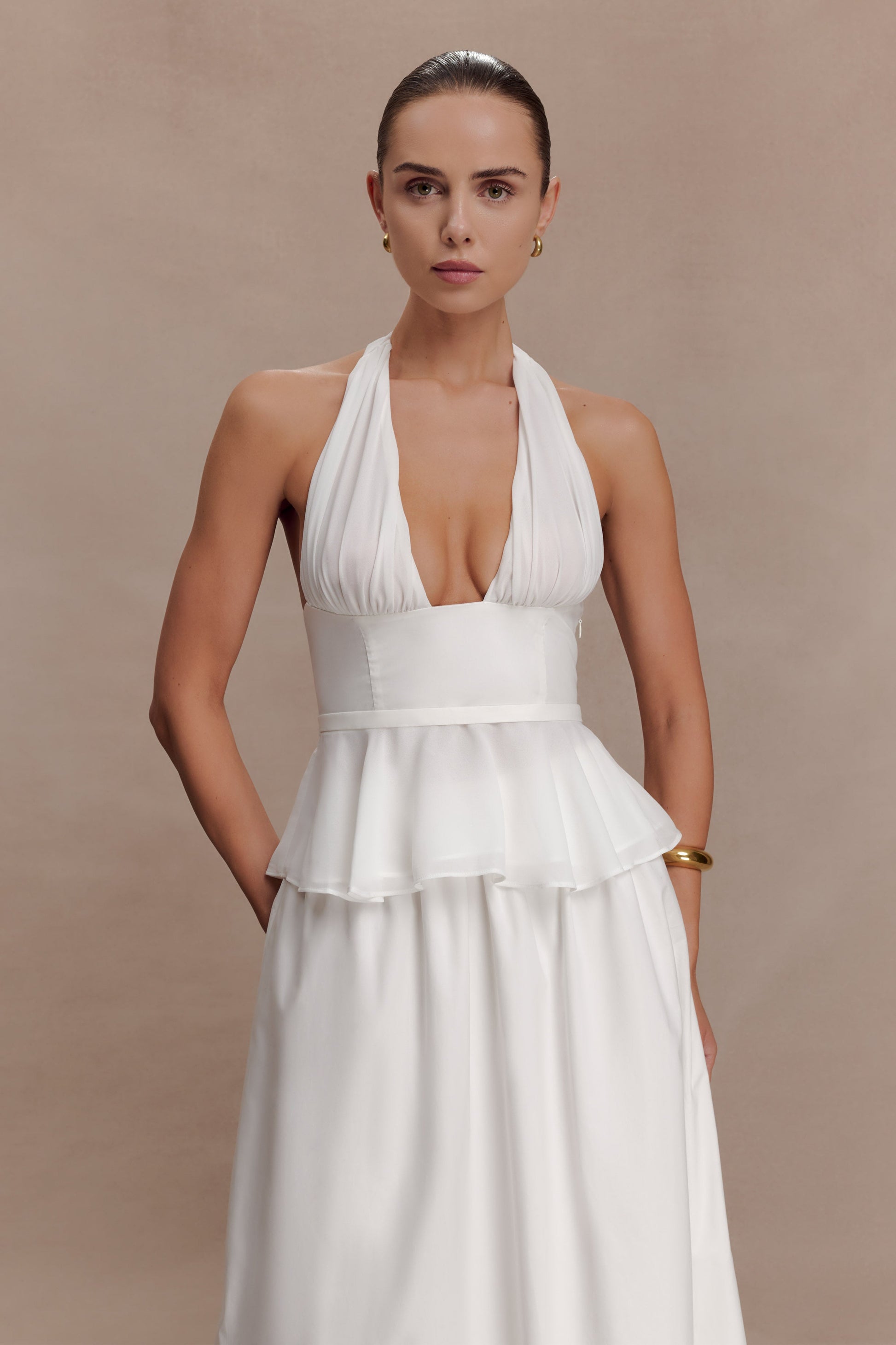 River Halter Neck Sleeveless Top / White | MESHKI