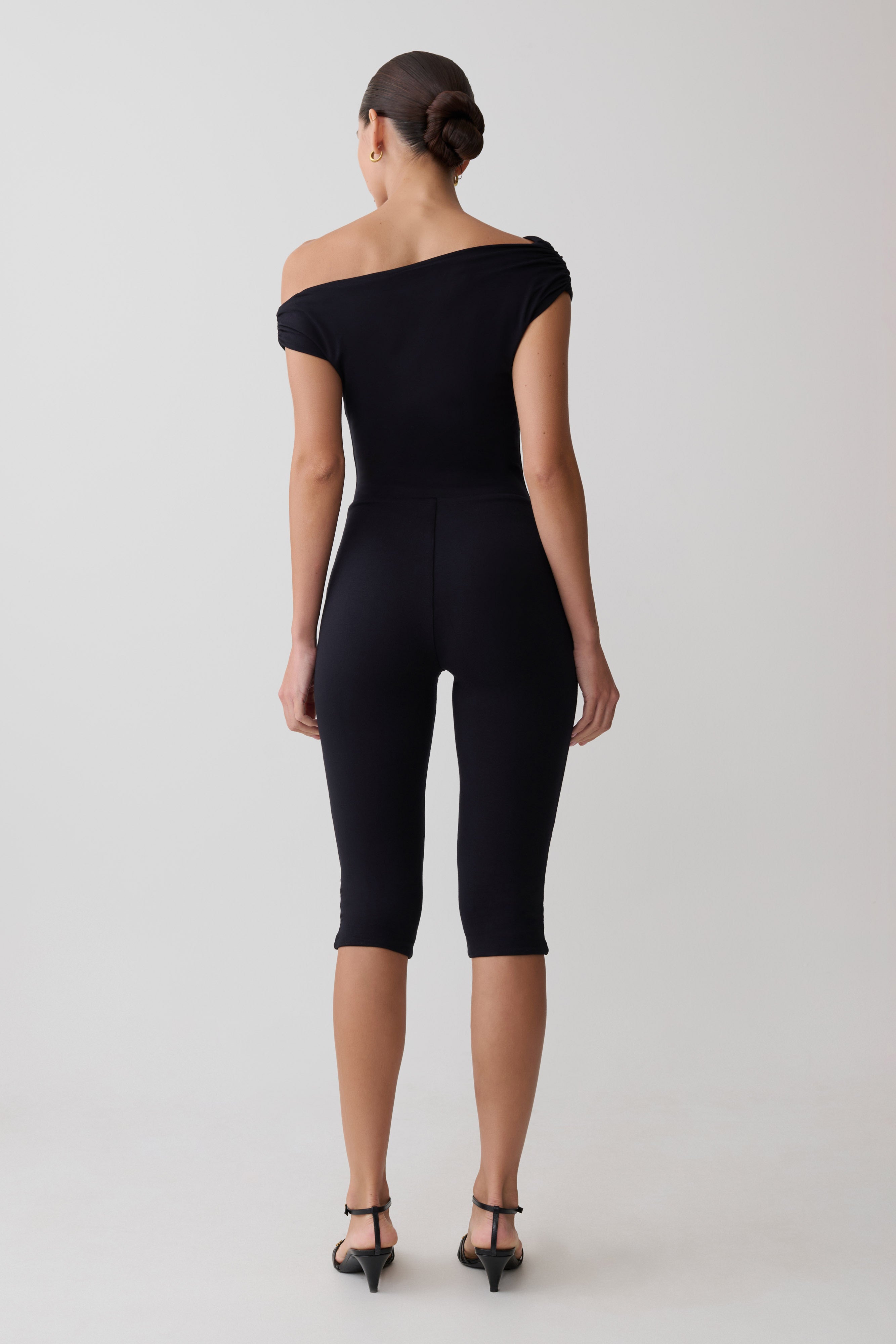 Anh One Shoulder Modal Jumpsuit - Black | MESHKI US