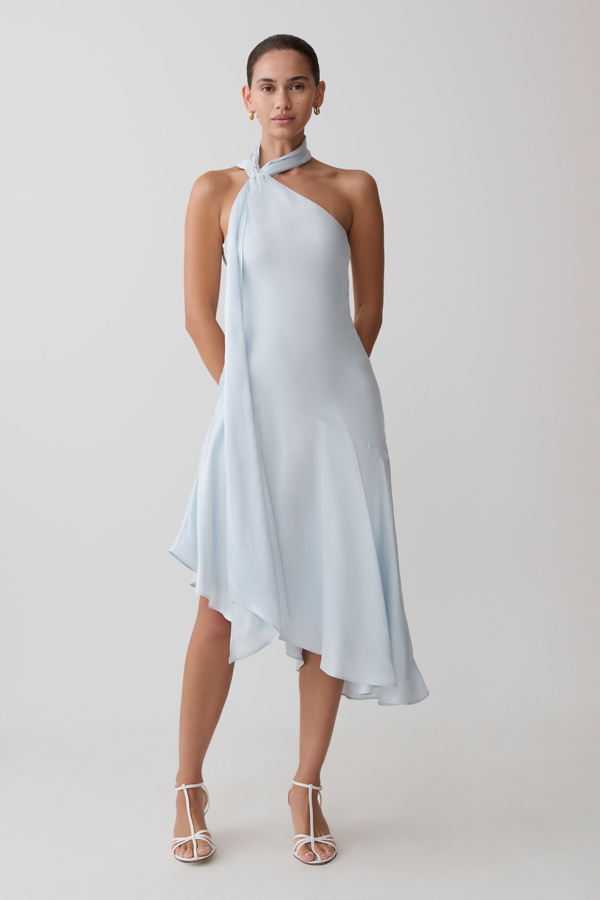white christmas dresses Ice Blue Sequin Spaghetti Strap Side Slit Backless Evening Dresses ,CP0862 US0 / As Pic main image 0