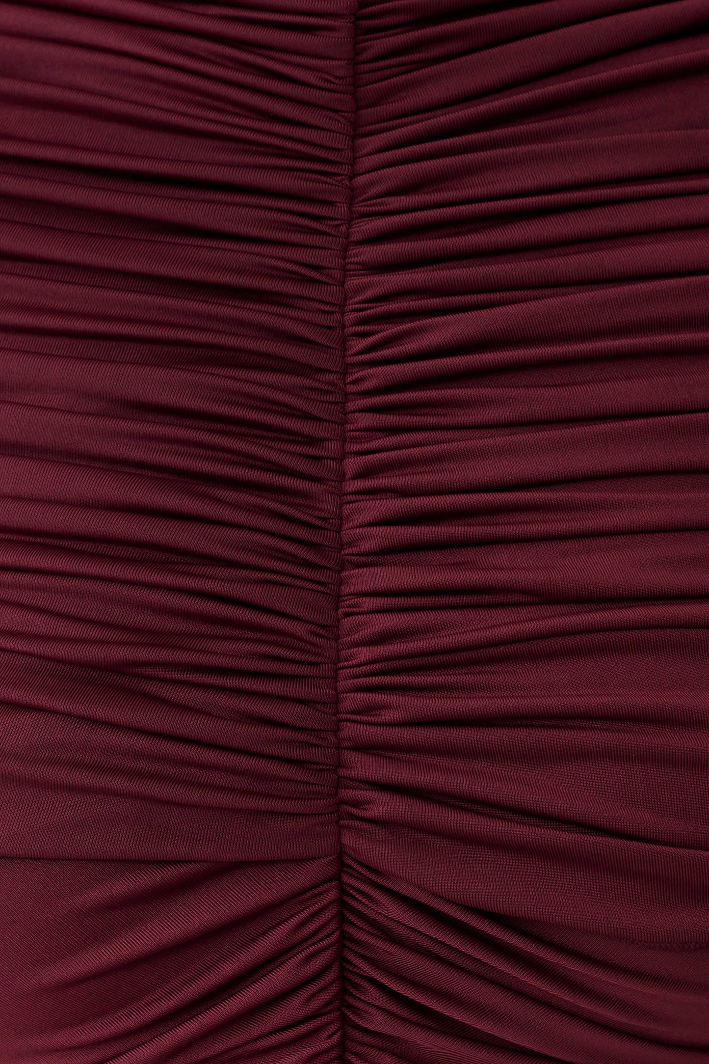Linh Slinky High Neck Gathered Top - Mahogany