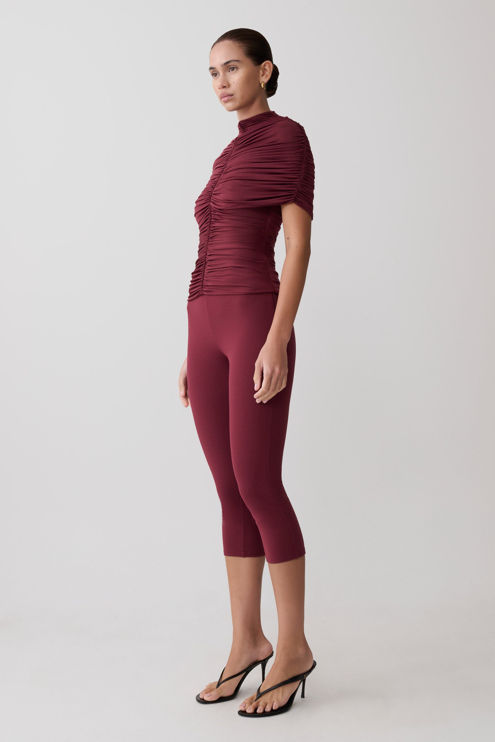 Blanca Stretch Crepe Capri Pants - Mahogany #4