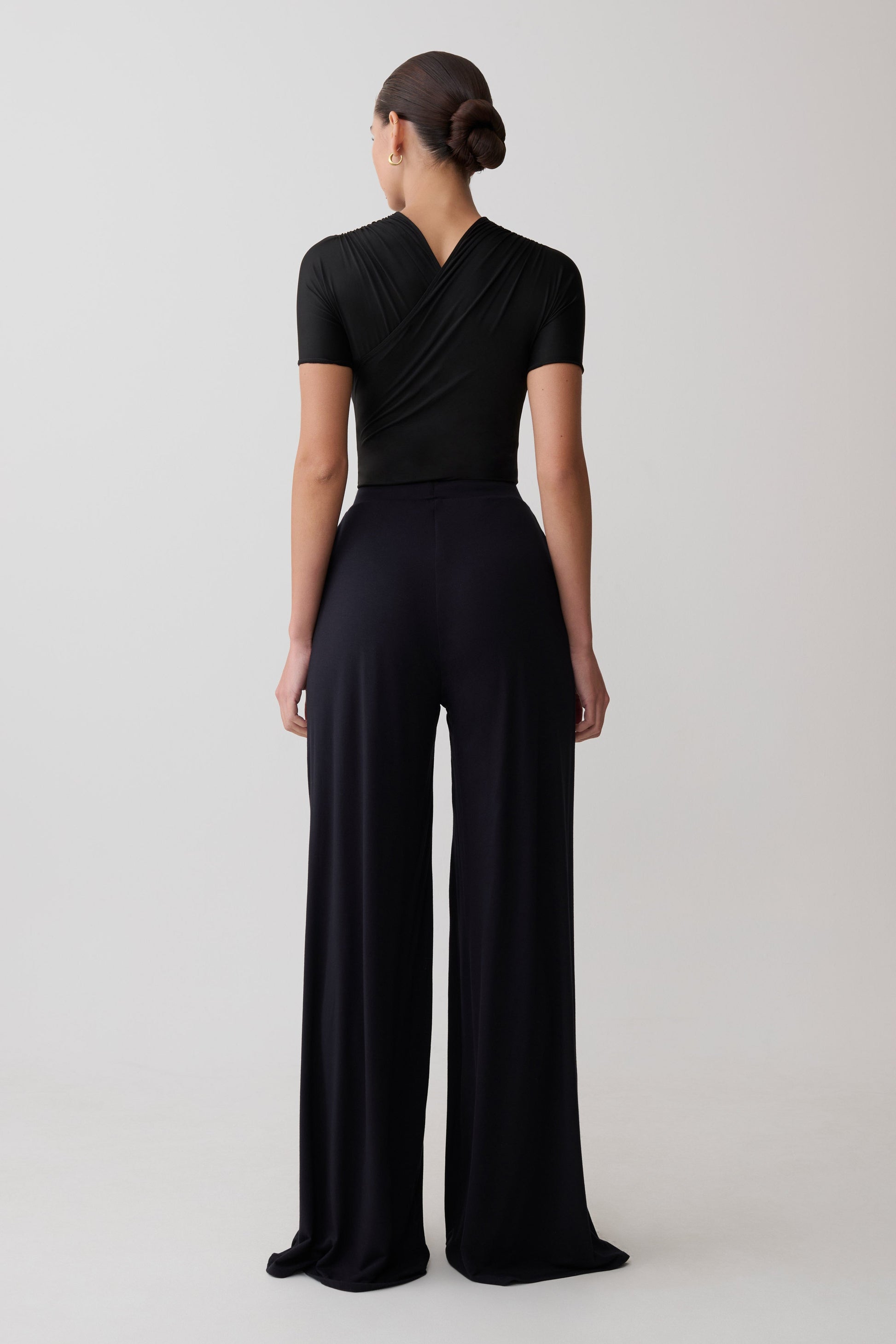 Junie Shortsleeve Cross-Over Bodysuit - Black #5