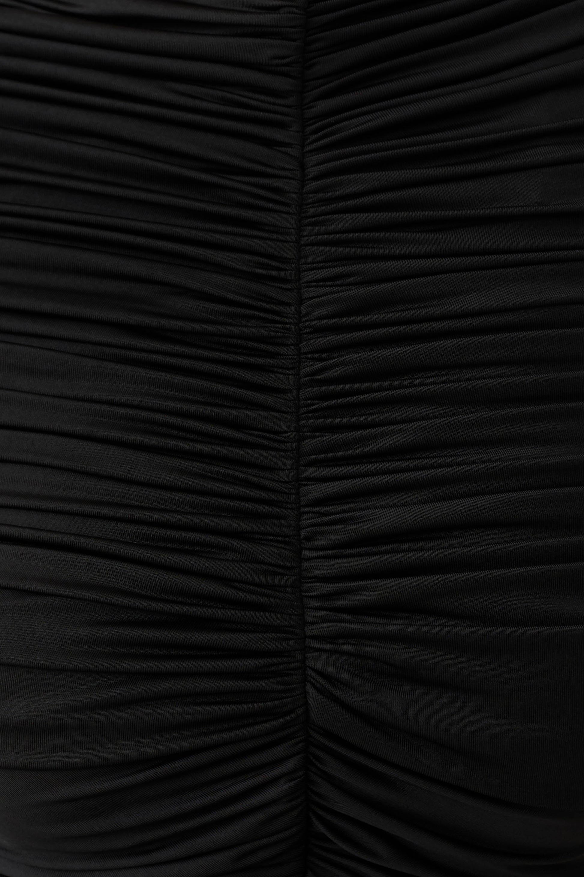 Linh Slinky High Neck Gathered Top - Black #10