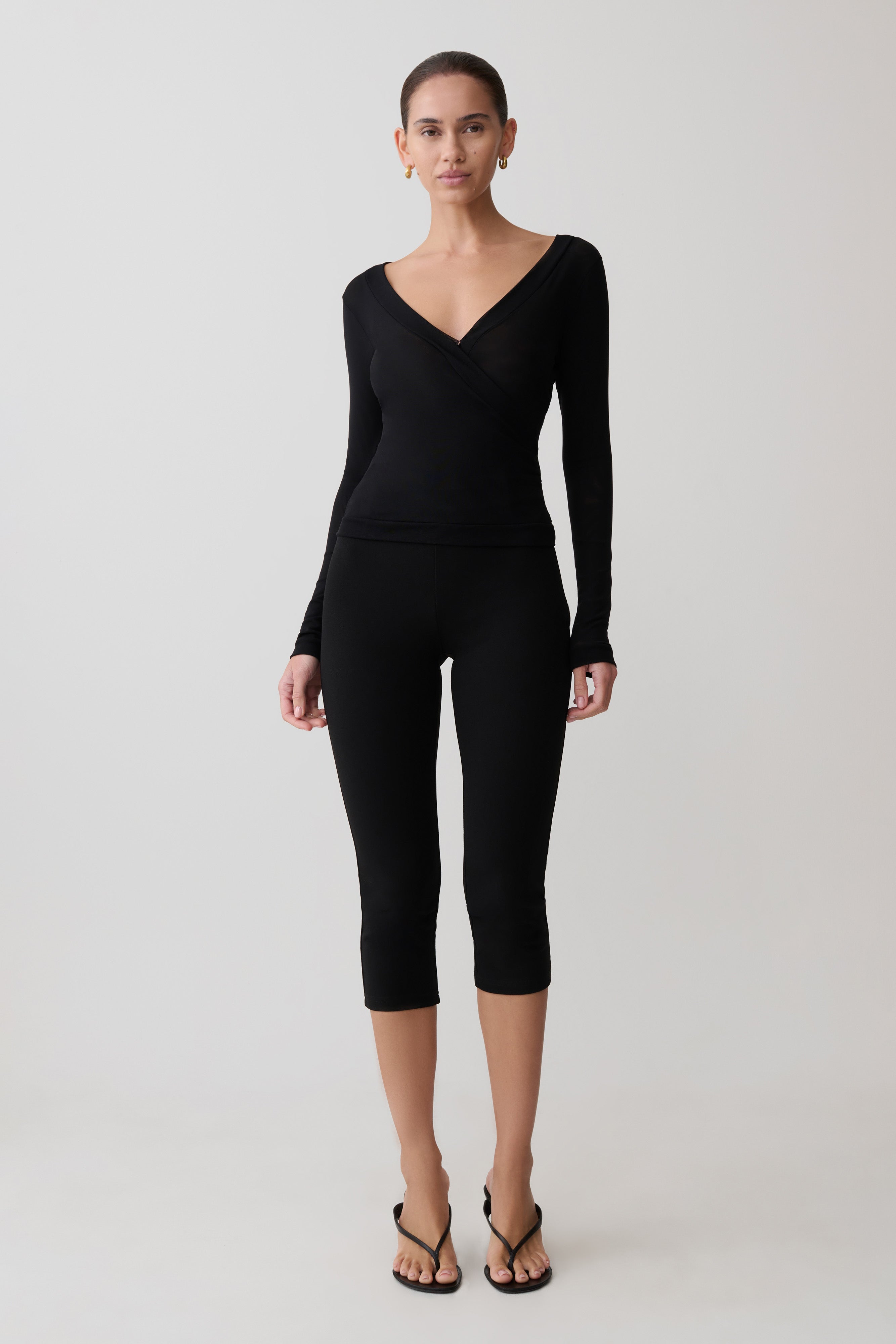 Lumi Long Sleeve Mesh Top - Black | MESHKI US