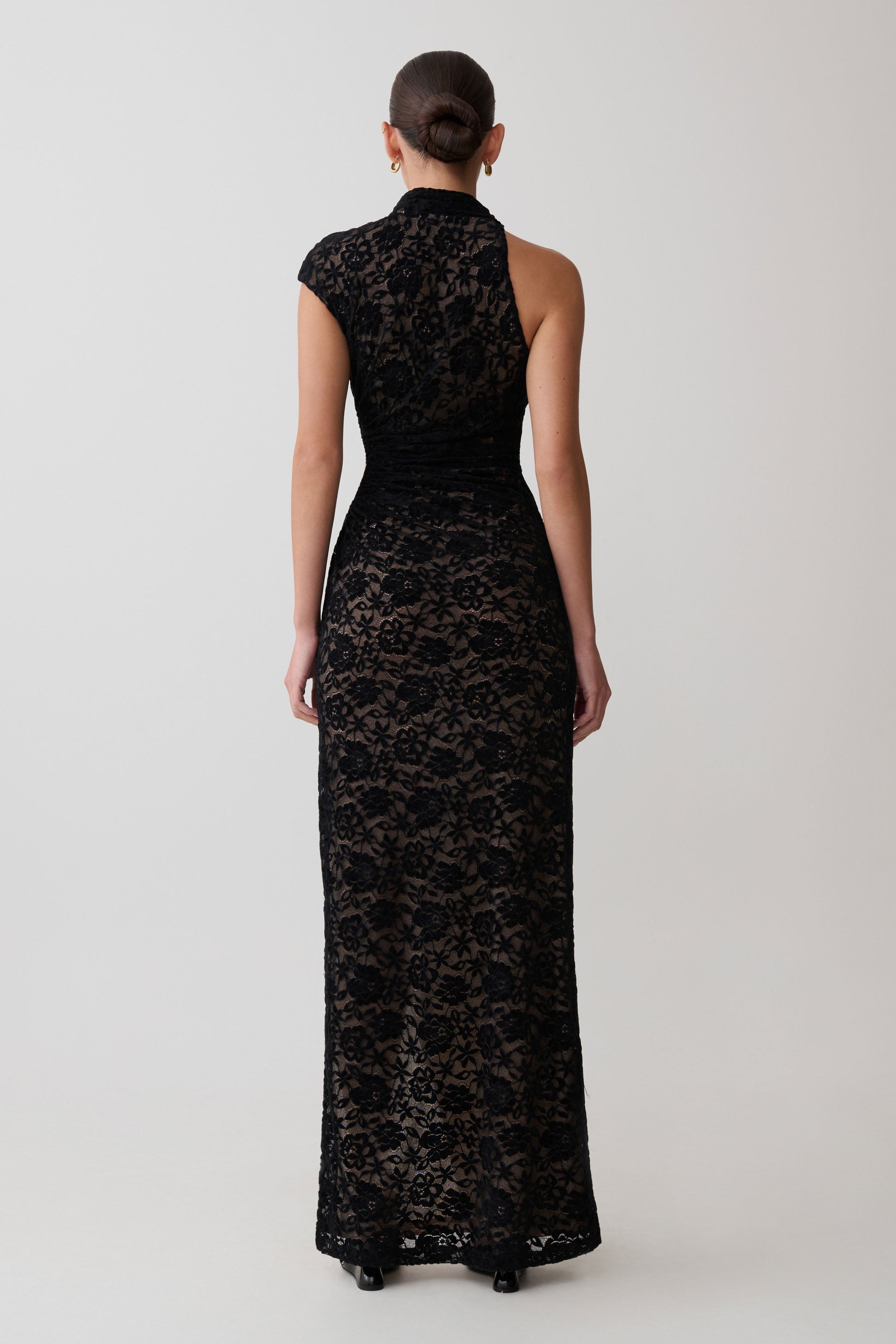 Trinh One Shoulder Maxi Dress - Black #2