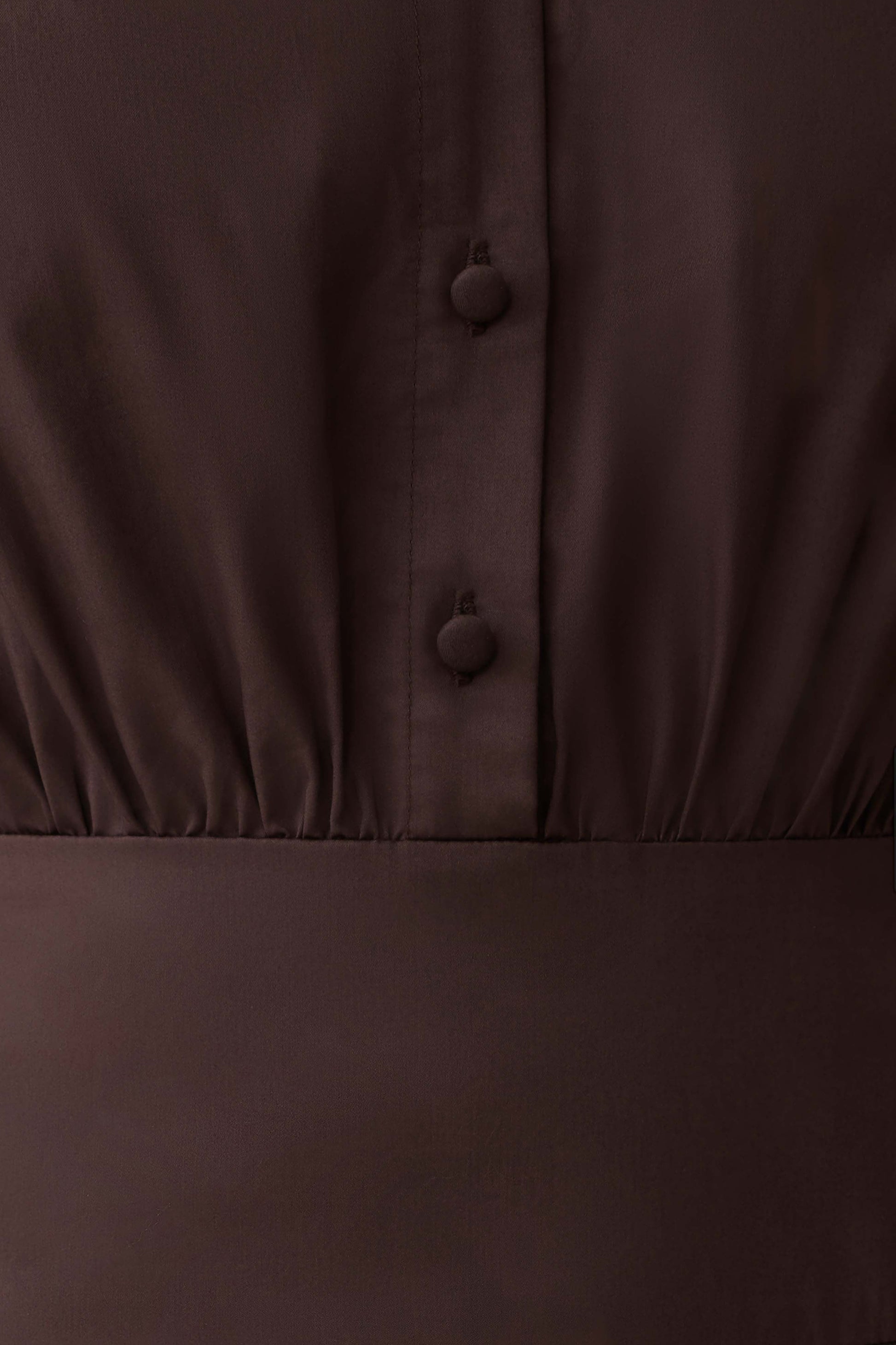 Isolde Long Sleeve Cotton Maxi Dress - Dark Chocolate | MESHKI US