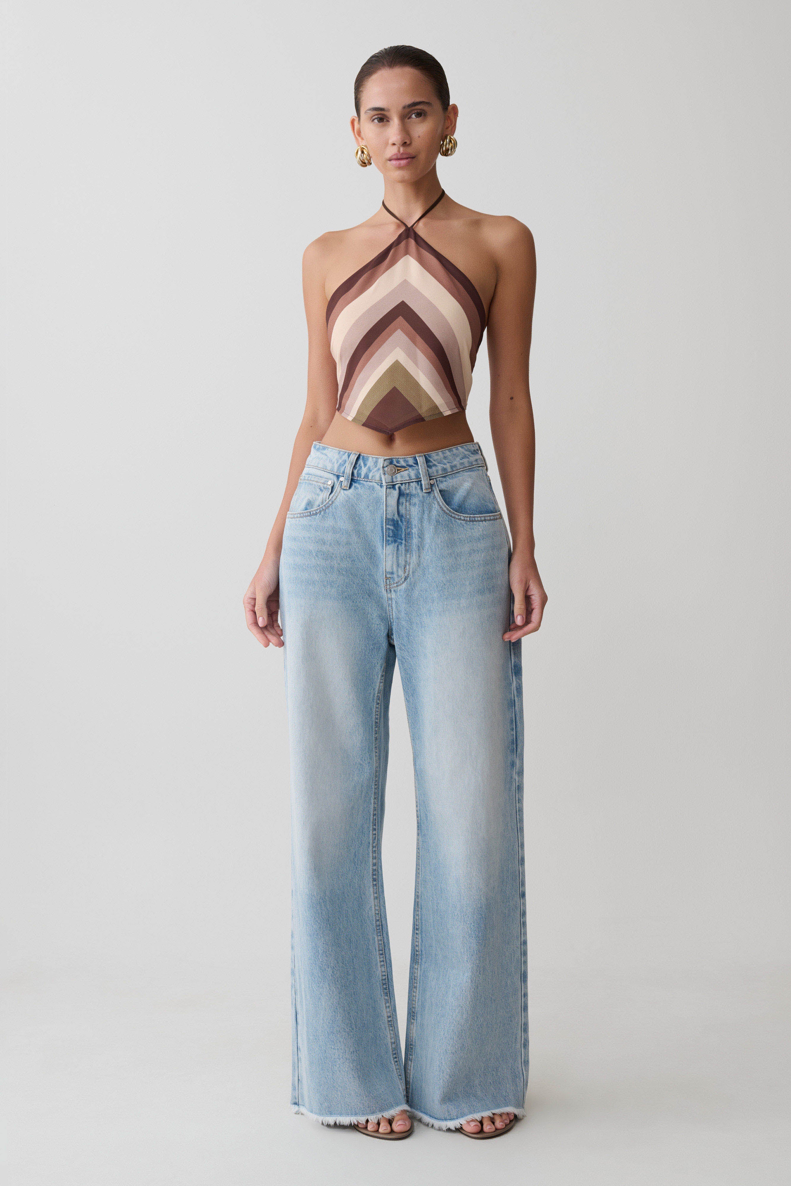 Sebastian Straight Leg Denim Jeans With Fray Hem - Washed Light