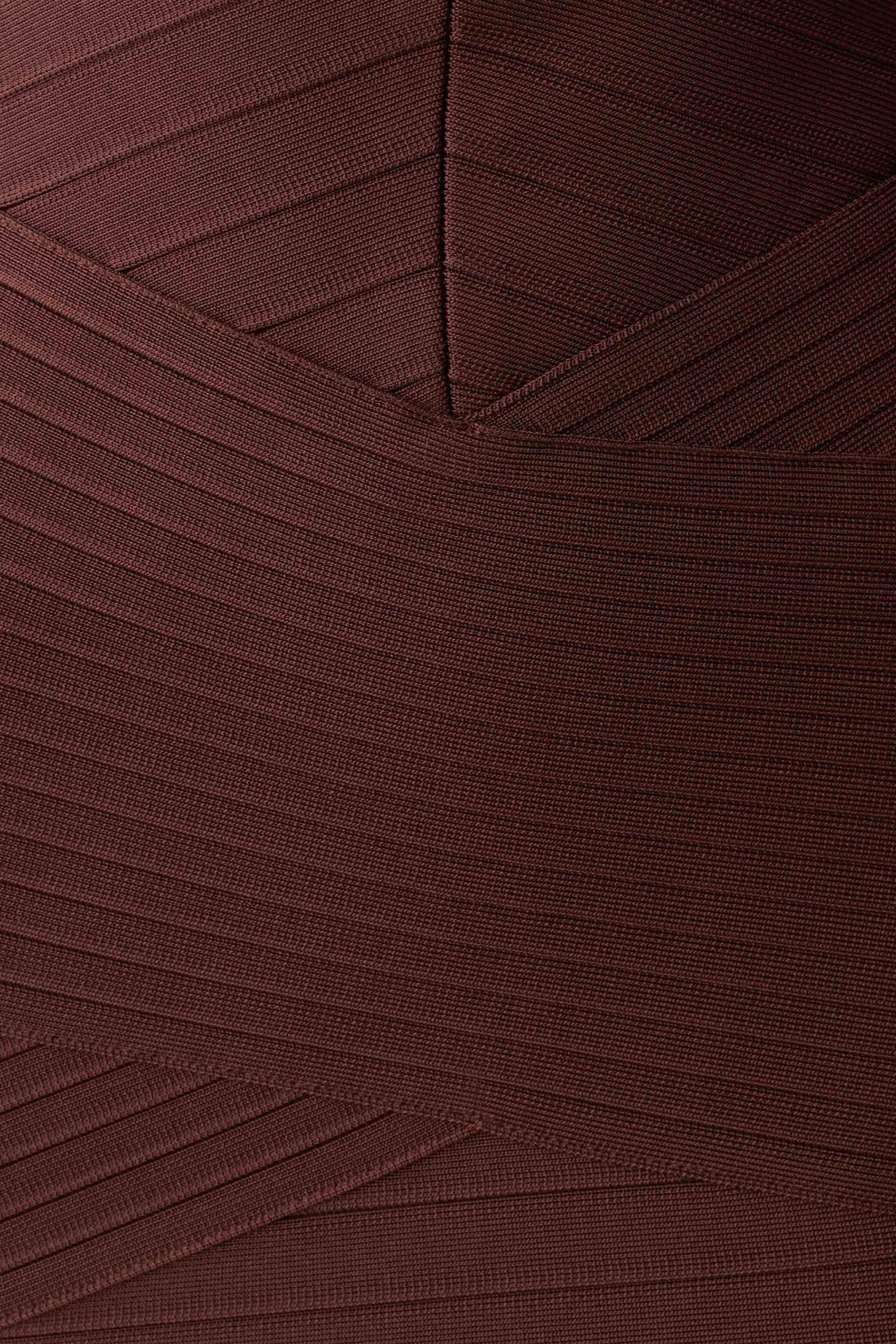 Maison Bandage Knit Mini Dress - Chocolate #5