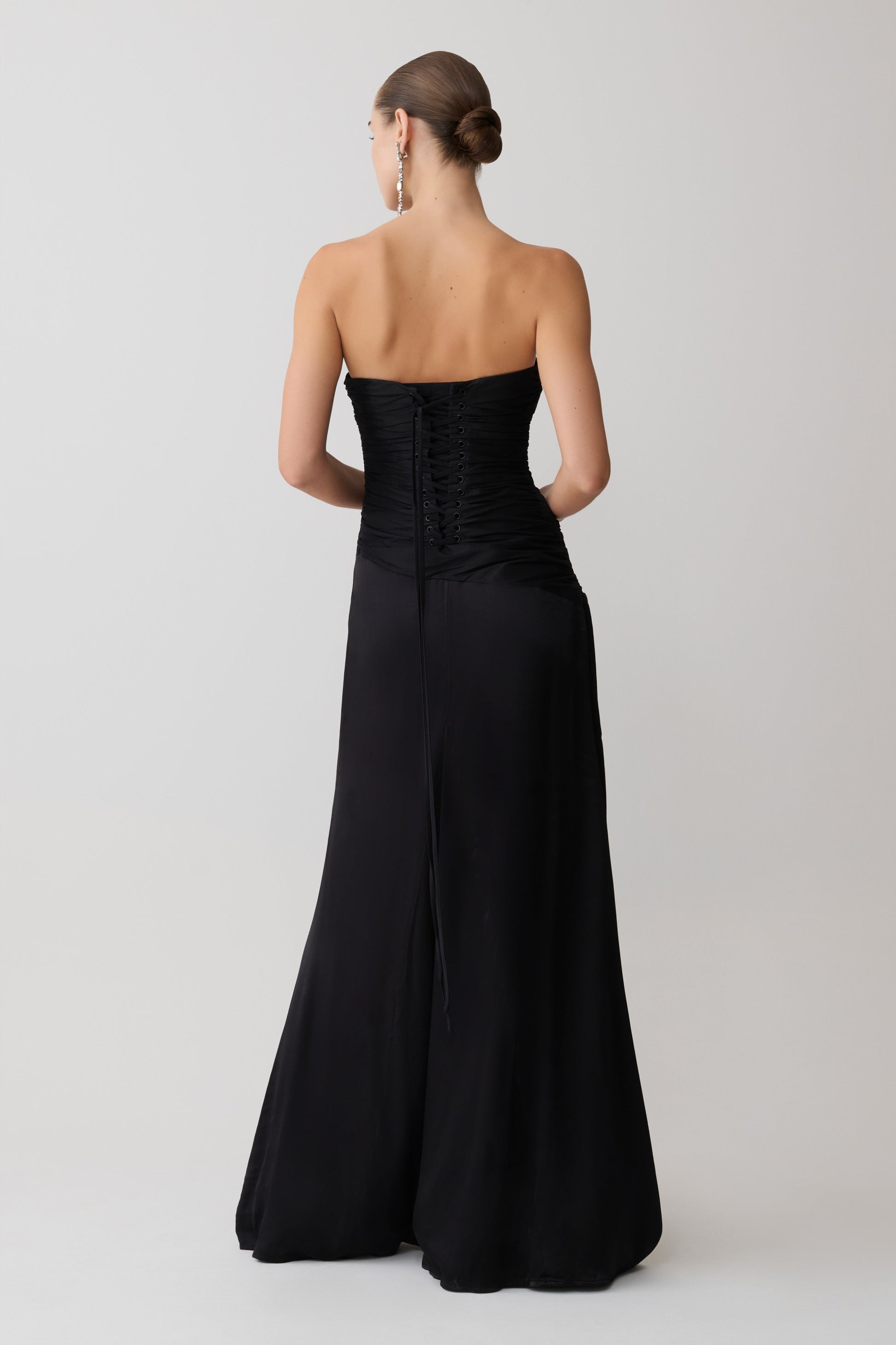 Serena Strapless Taffeta Maxi Dress / Black | MESHKI | XXS Serena Strapless Taffeta Maxi Dress / Black | MESHKI | XXS