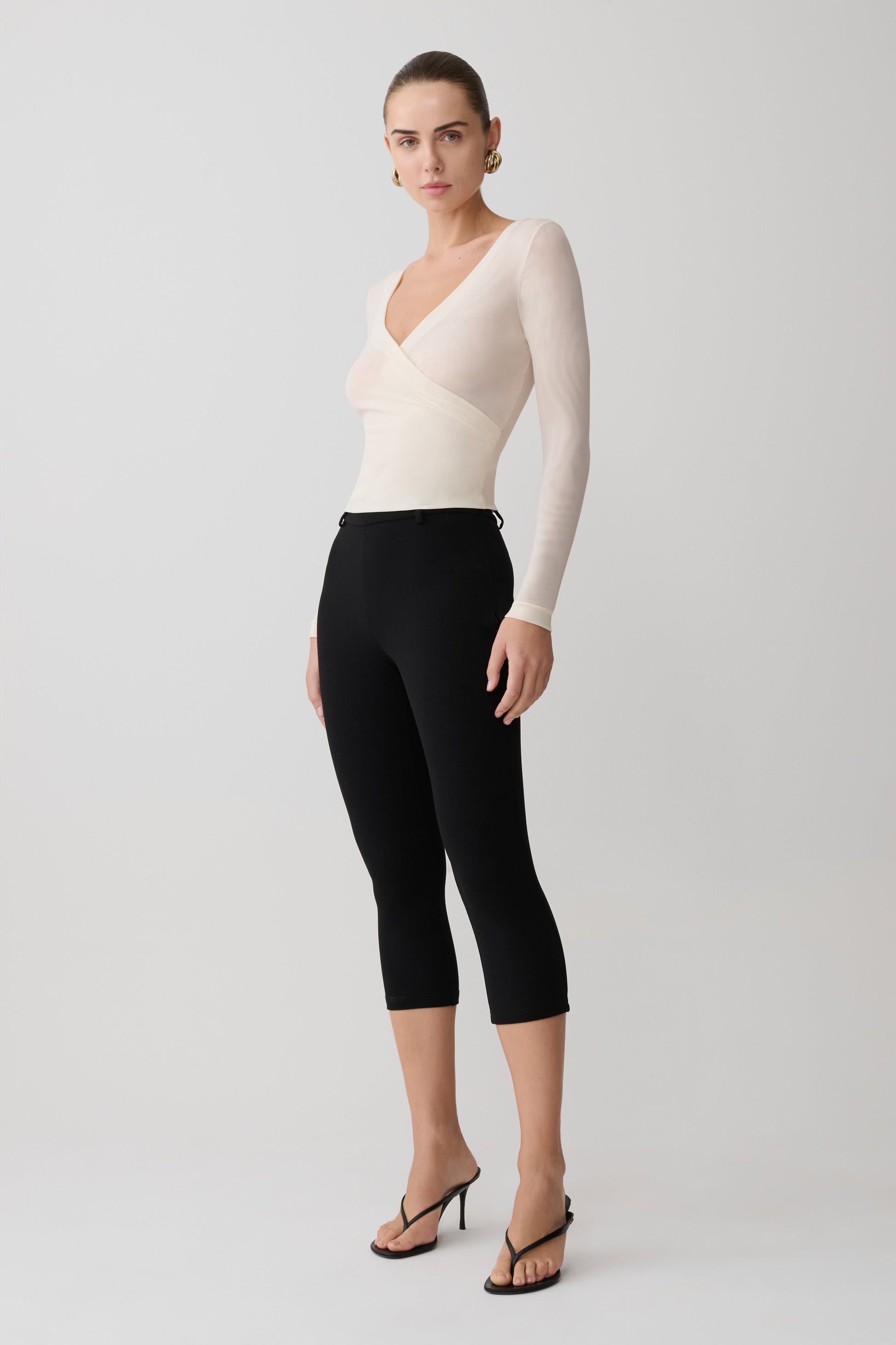 Lumi Long Sleeve Mesh Top - Bone #8