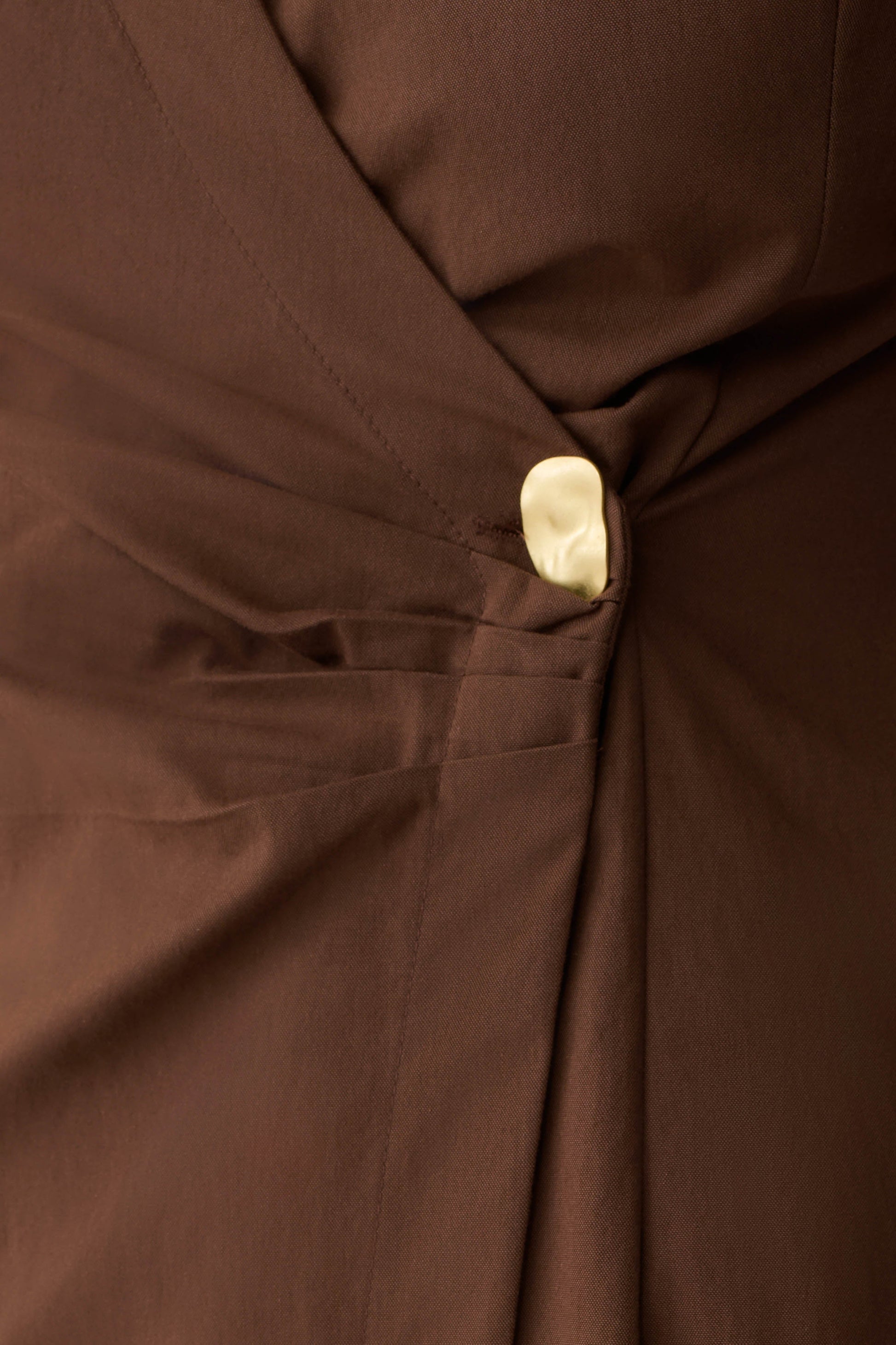 Mikaila Asymmetric Shirt Dress - Dark Chocolate #8