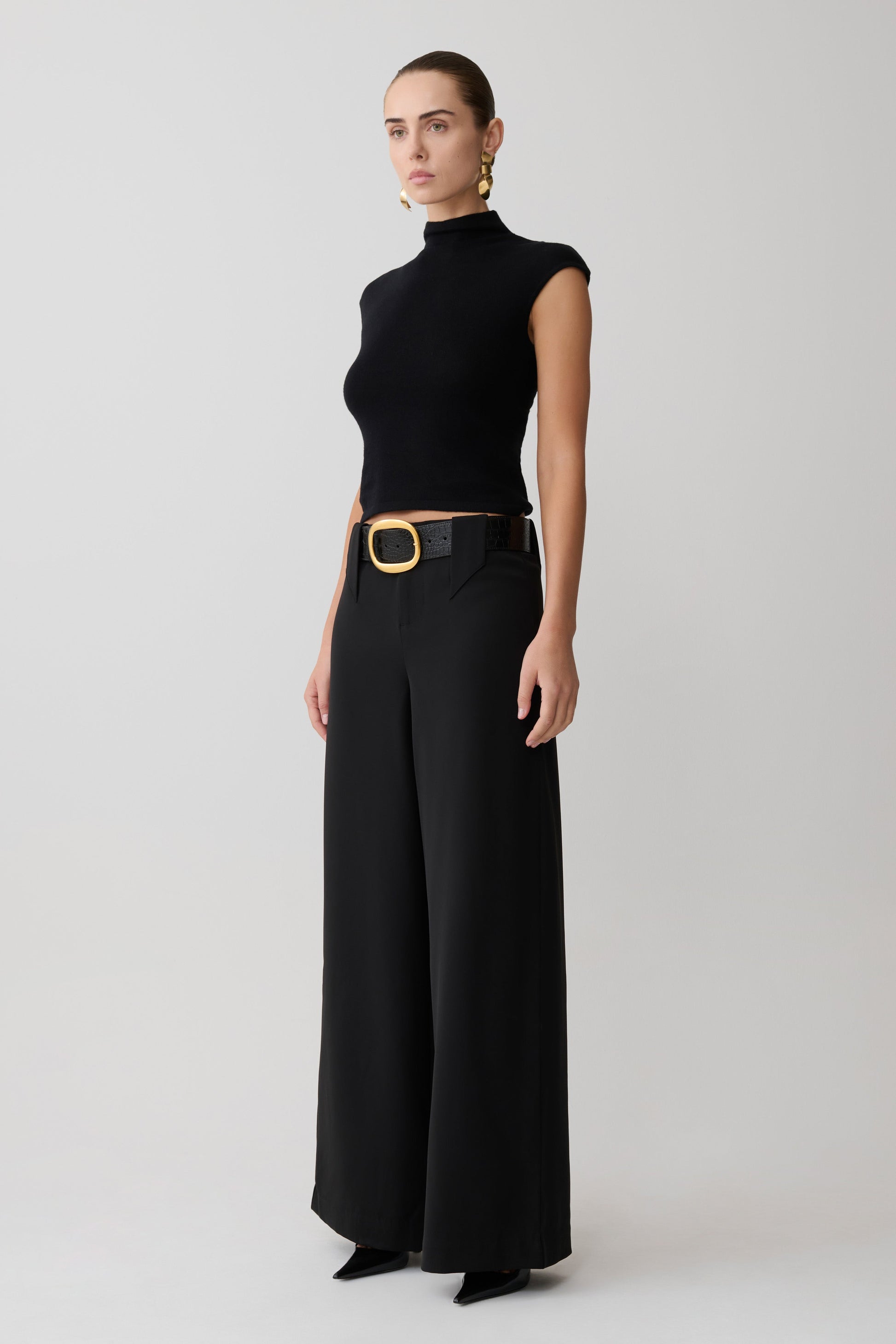 Arlo Wide Leg Suiting Trouser - Black #2