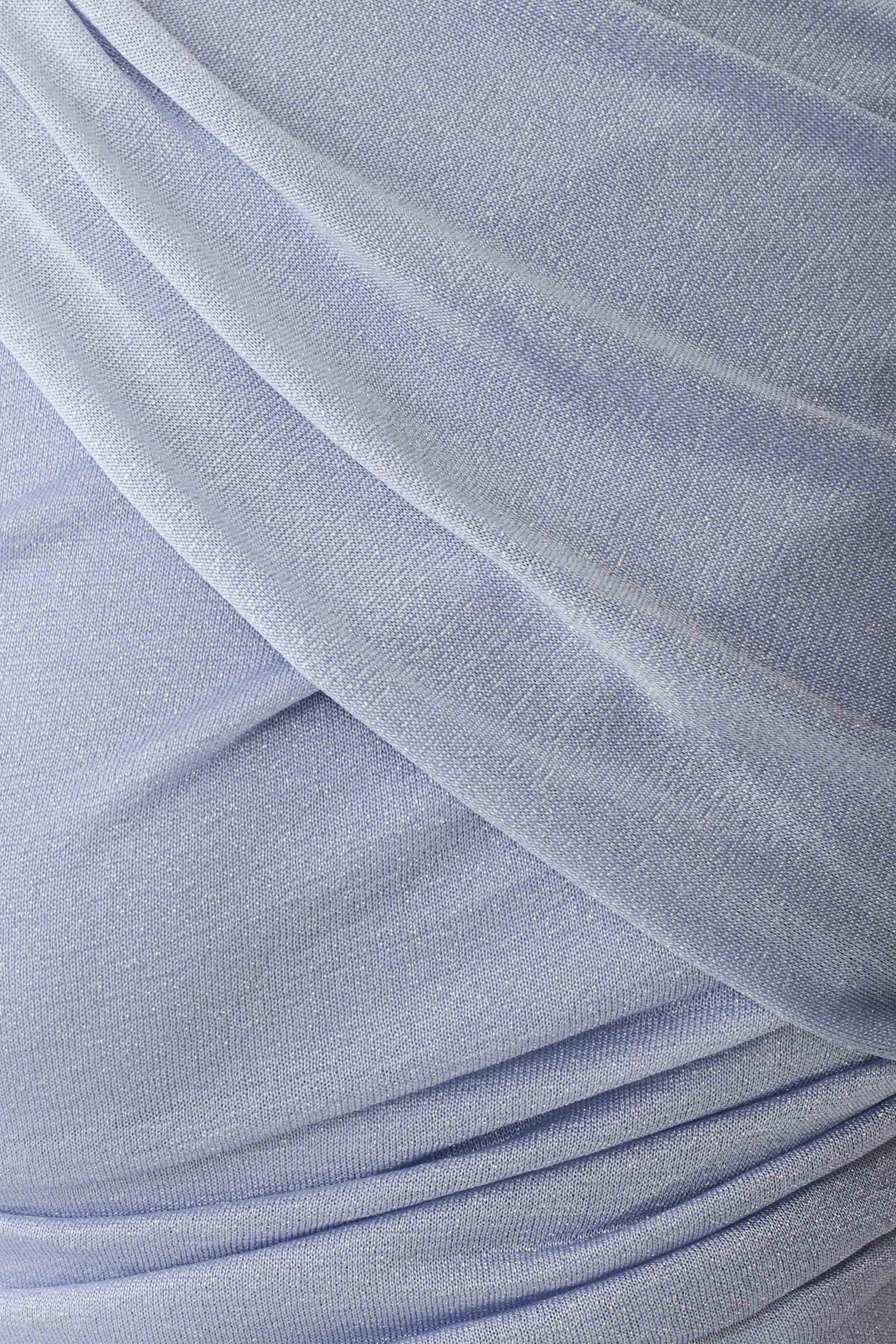 Adrienne One Shoulder Lurex Top - Pastel Blue | MESHKI US