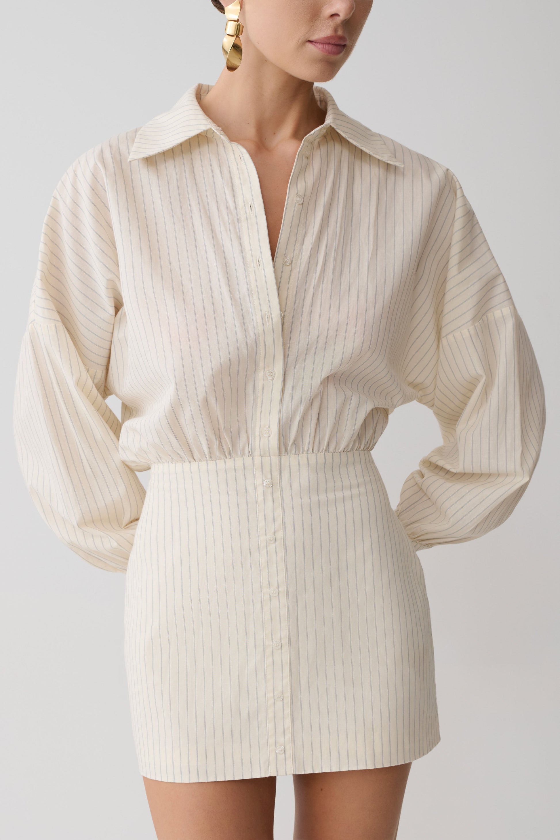 Ivy Oversize Shirt Mini Dress / Stripe | MESHKI
