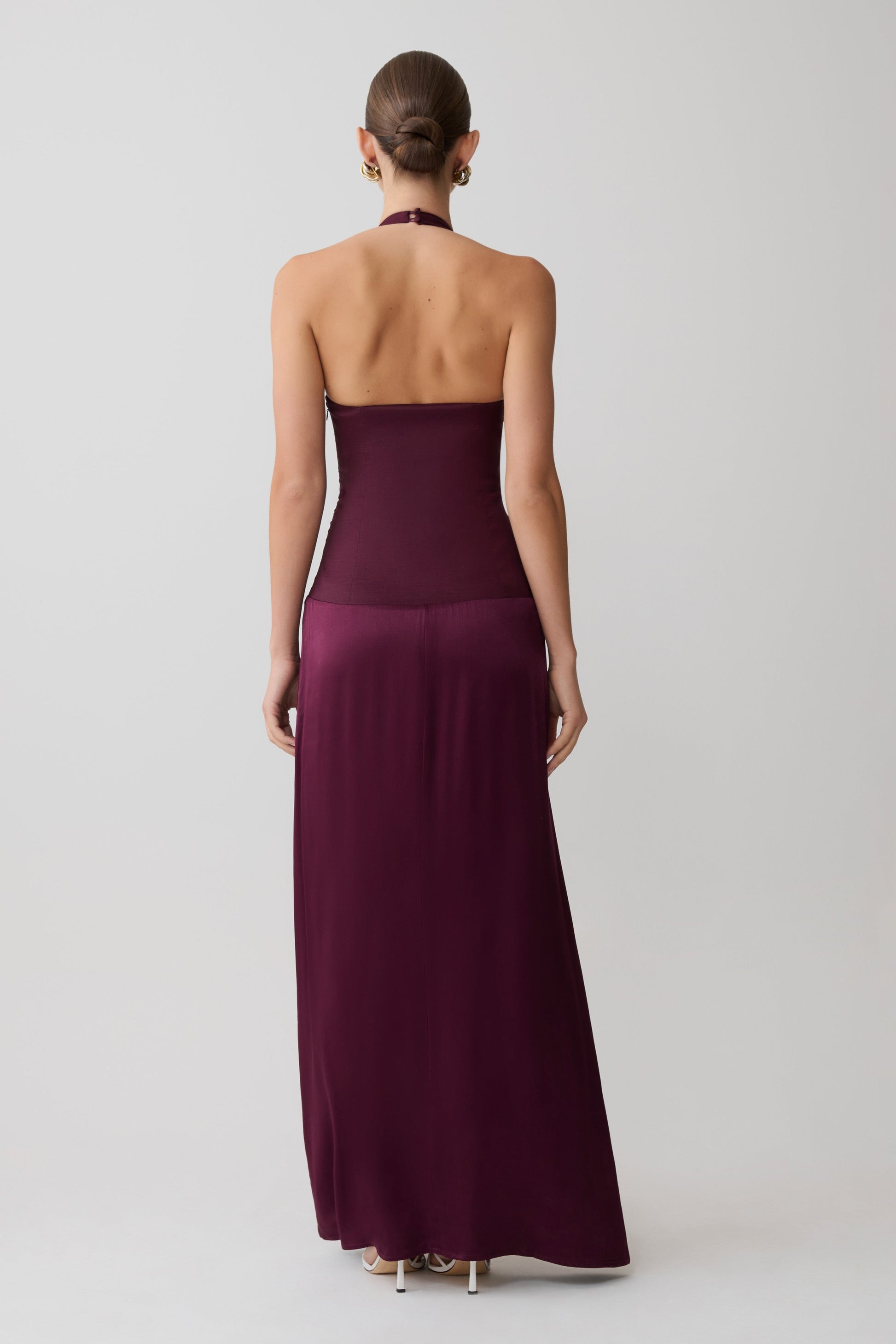 Maura Taffeta And Satin Maxi Dress - Wine | MESHKI US Maura Taffeta And Satin Maxi Dress - Wine | MESHKI US