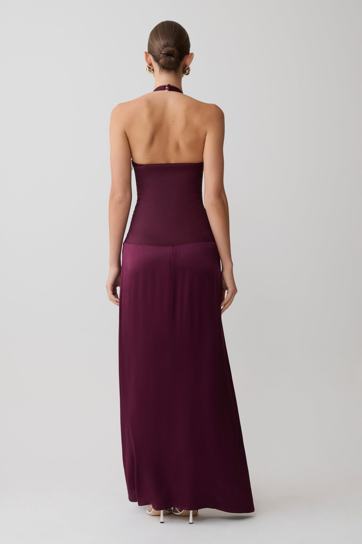 Maura Taffeta And Satin Maxi Dress - Wine