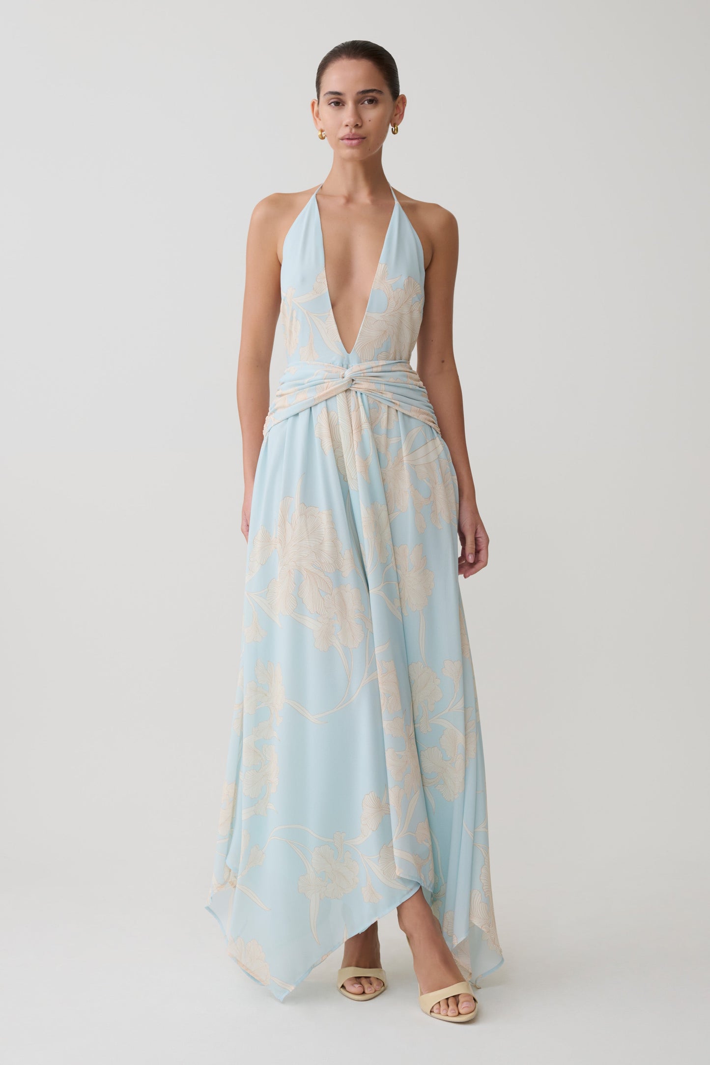 pink chiffon dress midi self-portrait - Pink Chiffon Cape Midi Dress