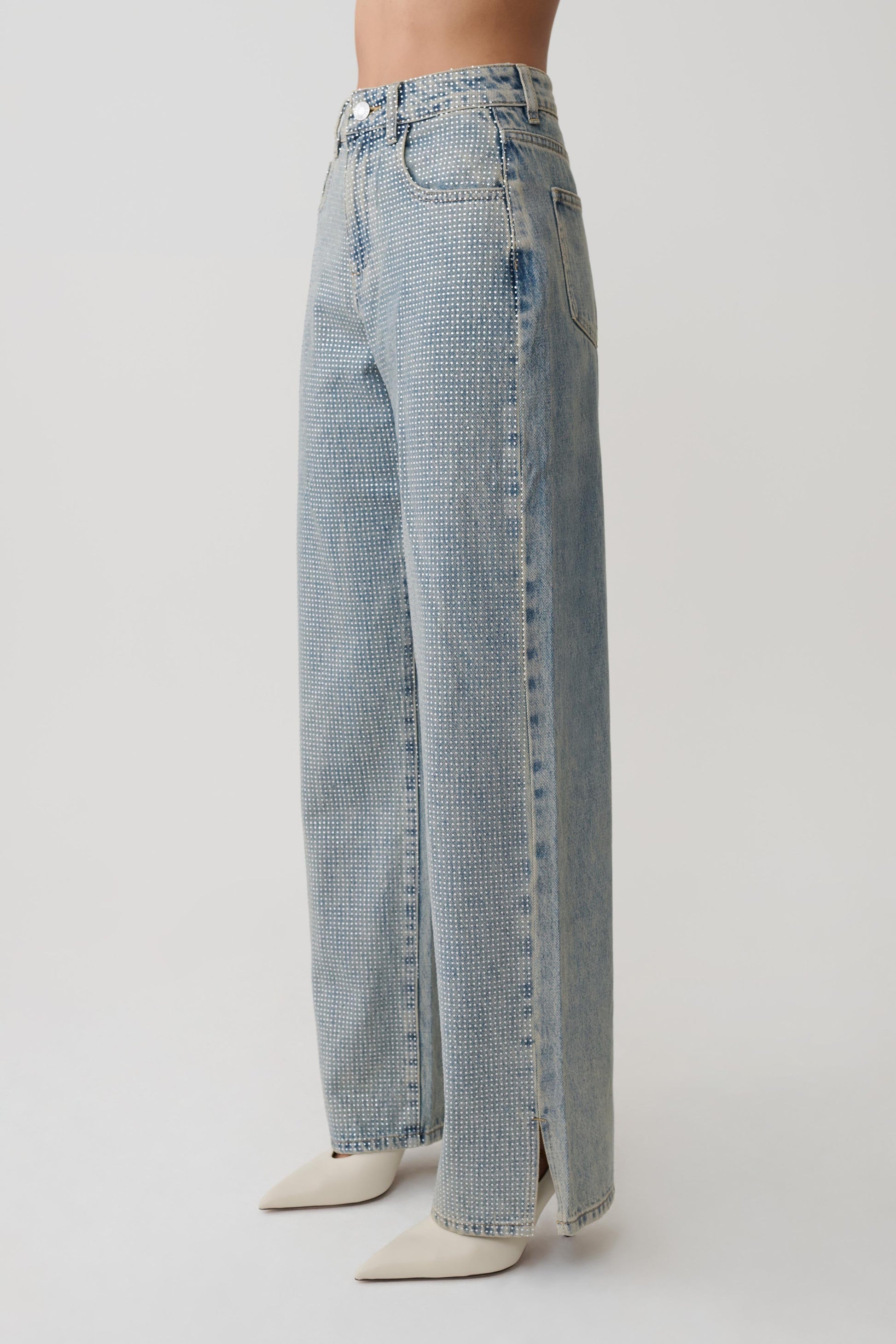 Tyla Diamante Denim Jeans - Blue/Green #9