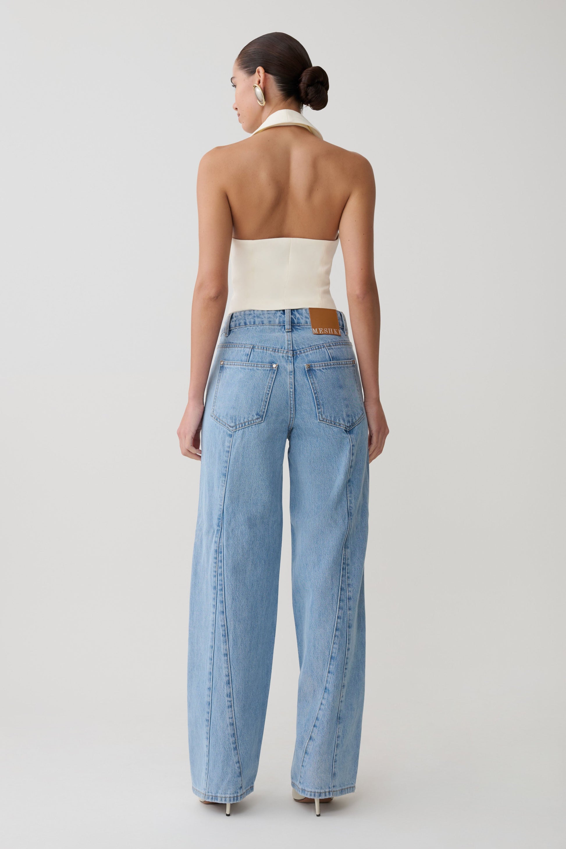 Roy Mid Rise Wide Leg Denim Jeans - Classic Blue #3