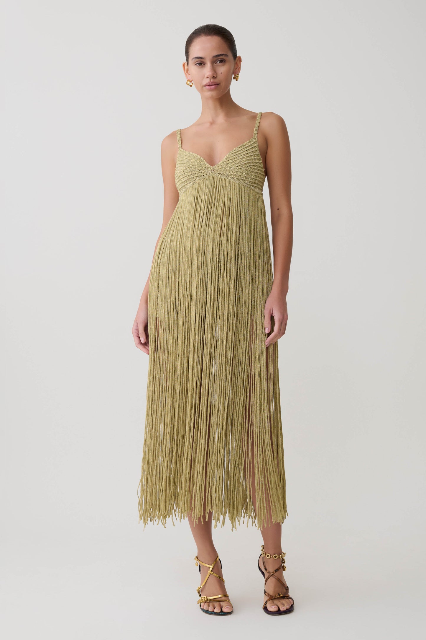 Renee Lurex Crochet Maxi Dress - Gold
